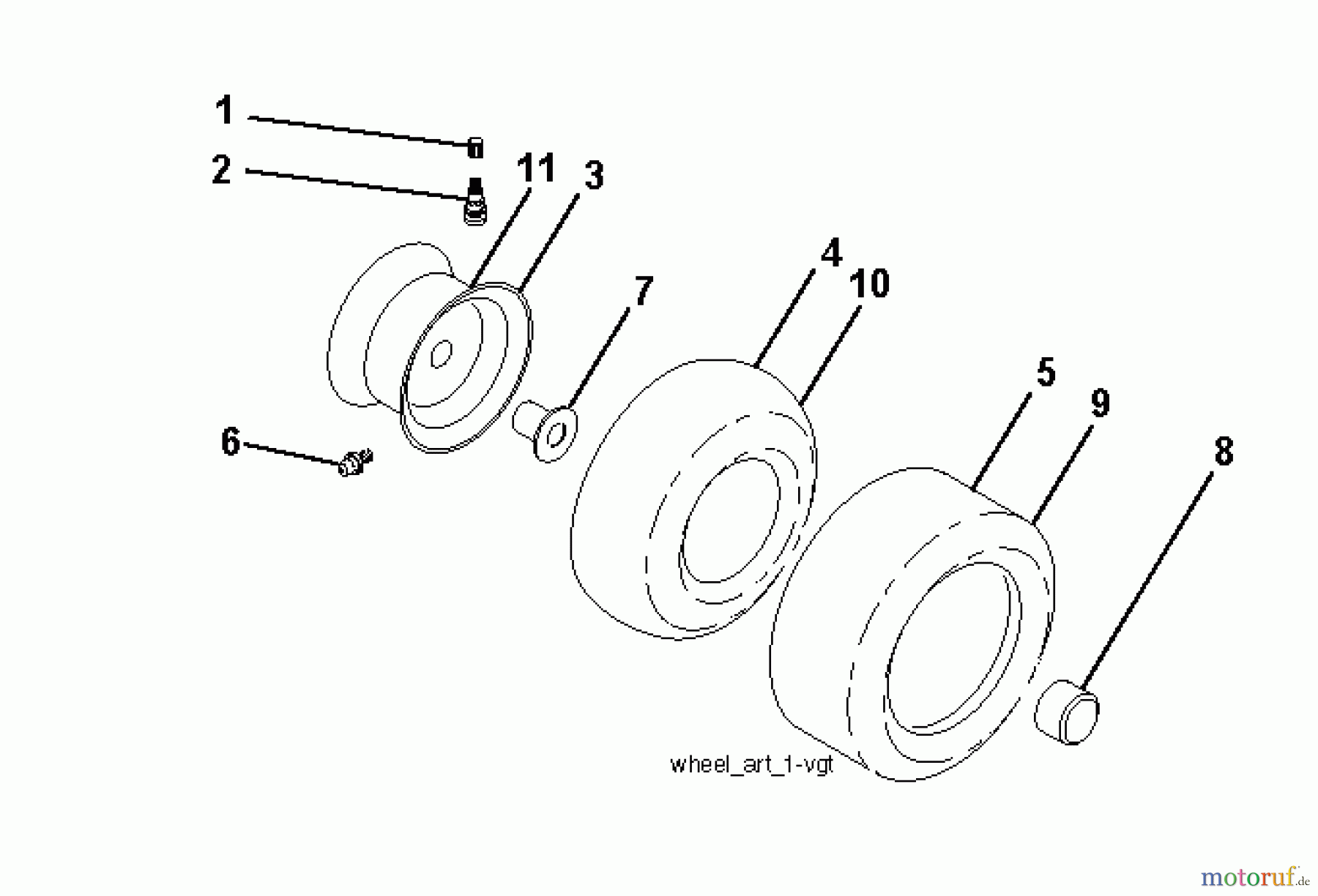  Jonsered Rasen  und Garten Traktoren LT2320 A2 (96041030000) - Jonsered Lawn & Garden Tractor (2012-10) WHEELS TIRES