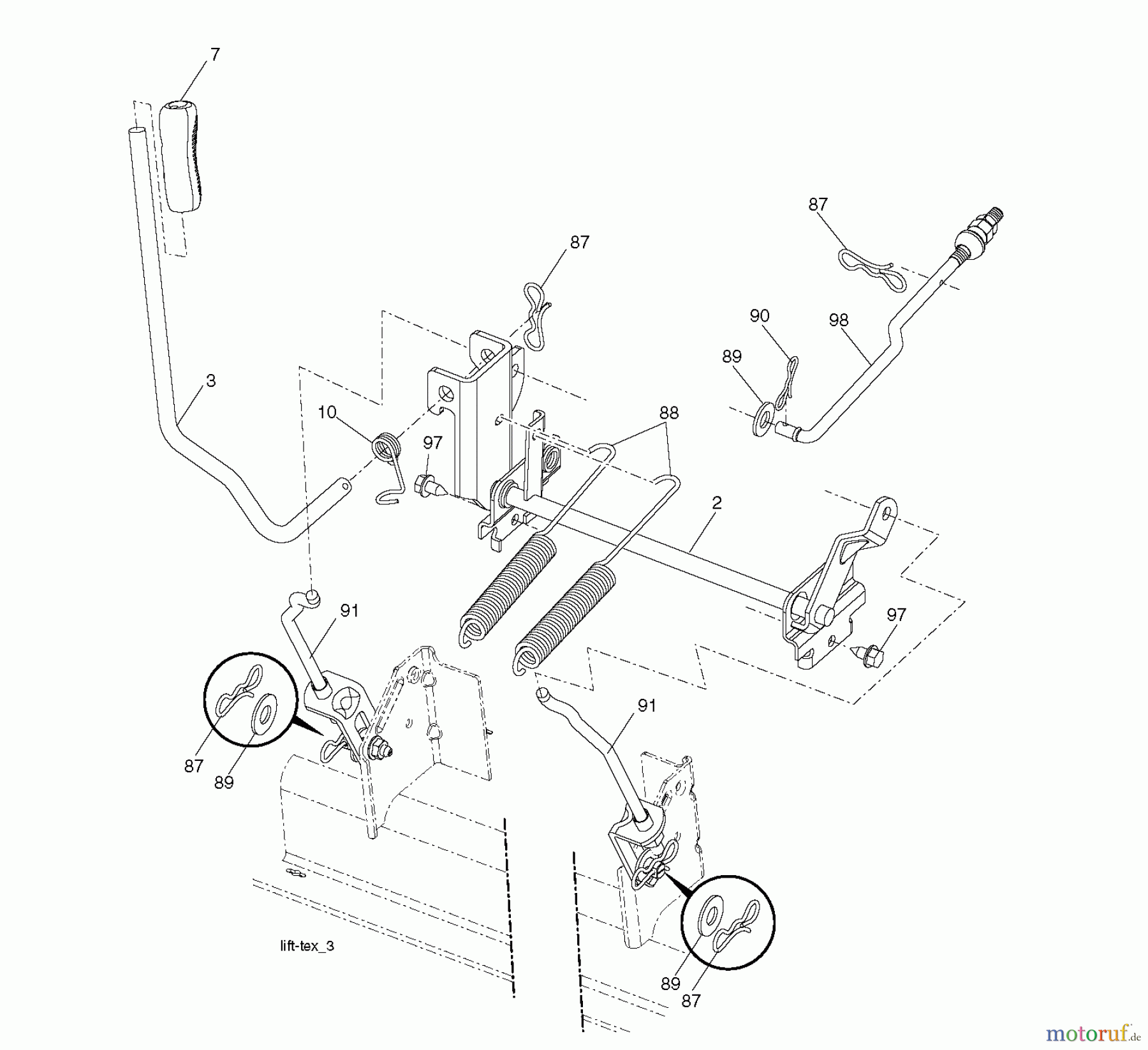  Jonsered Rasen  und Garten Traktoren LT2223 A2 (96041004002) - Jonsered Lawn & Garden Tractor (2008-01) MOWER LIFT / DECK LIFT