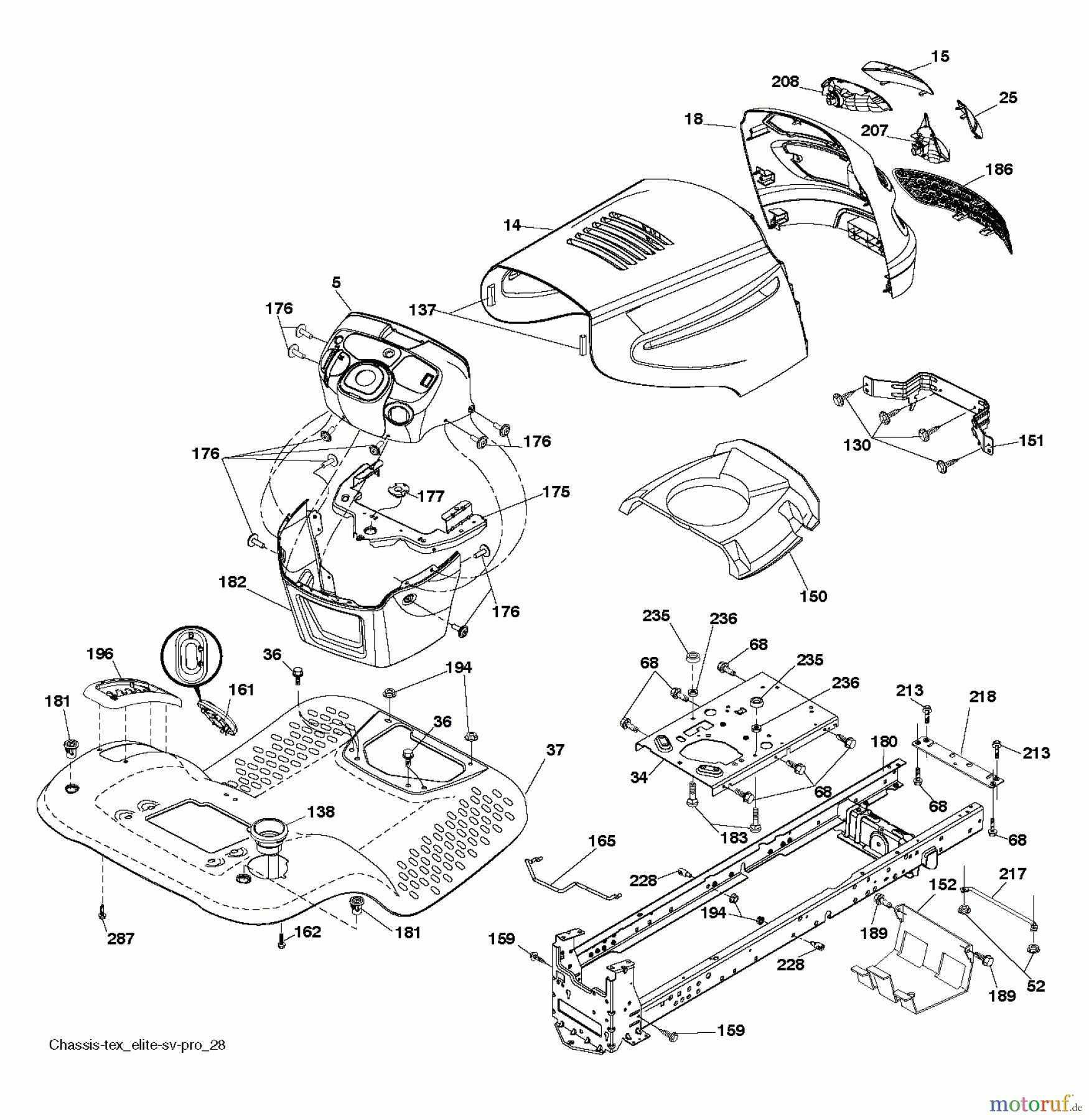  Jonsered Rasen  und Garten Traktoren LT2223 A2 (96041014403) - Jonsered Lawn & Garden Tractor (2012-02) CHASSIS ENCLOSURES