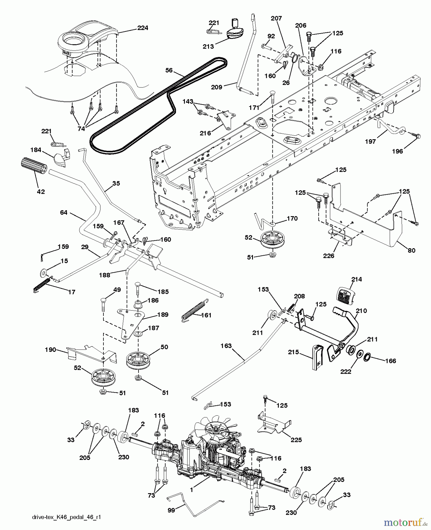  Jonsered Rasen  und Garten Traktoren LT2226 A2 (96041014502) - Jonsered Lawn & Garden Tractor (2012-01) DRIVE