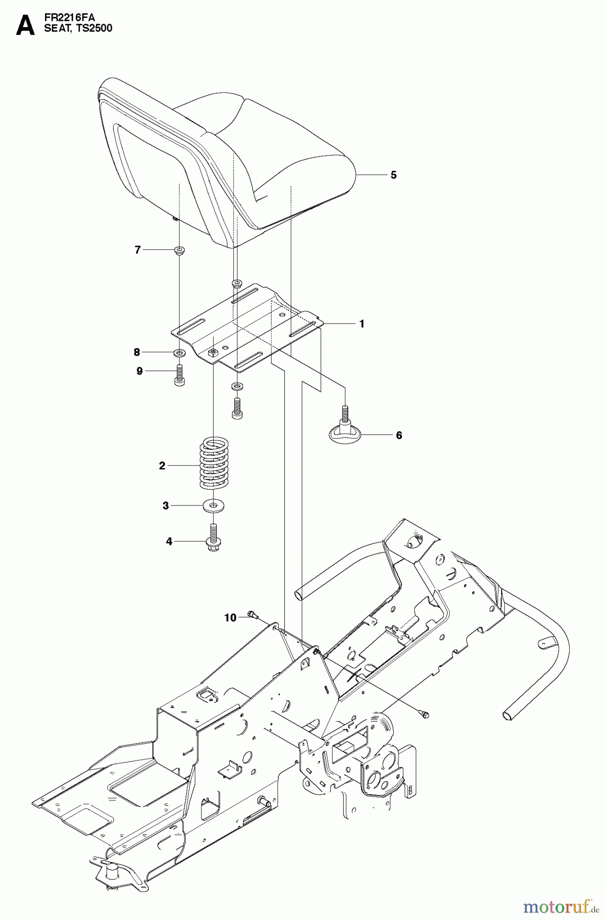  Jonsered Reitermäher FR2216 FR (966414801) - Jonsered Rear-Engine Riding Mower (2010-07) SEAT