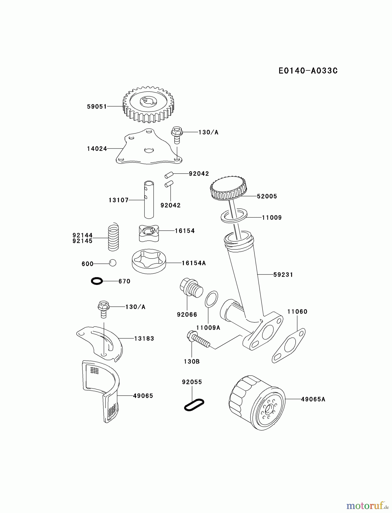 Kawasaki Motoren Motoren Vertikal FA210V - AS02 bis FH641V - DS24 FD611V-CS00 - Kawasaki FD611V 4-Stroke Engine LUBRICATION-EQUIPMENT