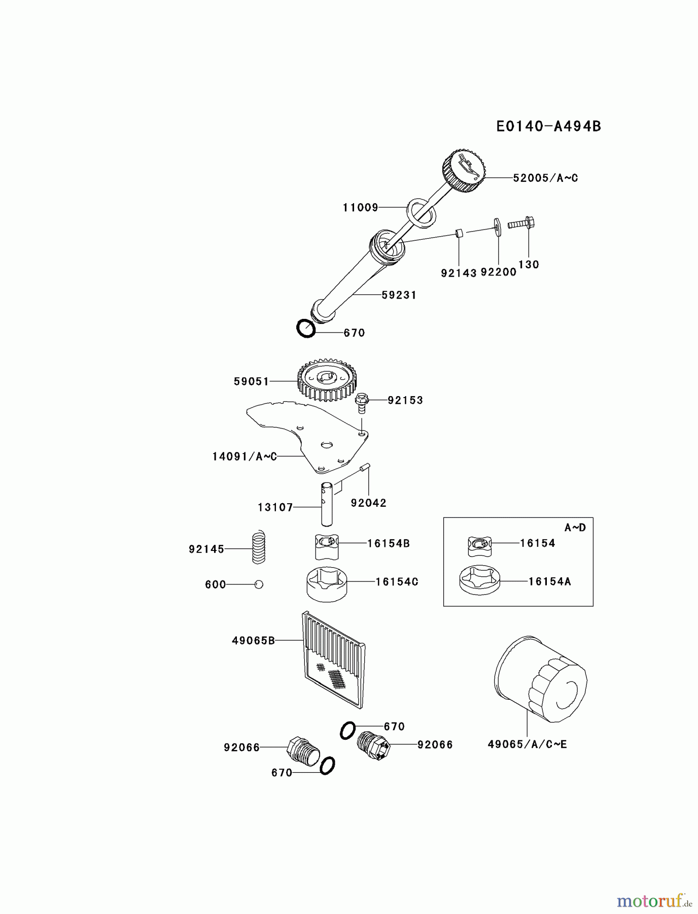 Kawasaki Motoren Motoren Vertikal FA210V - AS02 bis FH641V - DS24 FD731V-CS00 - Kawasaki FD731V 4-Stroke Engine LUBRICATION-EQUIPMENT