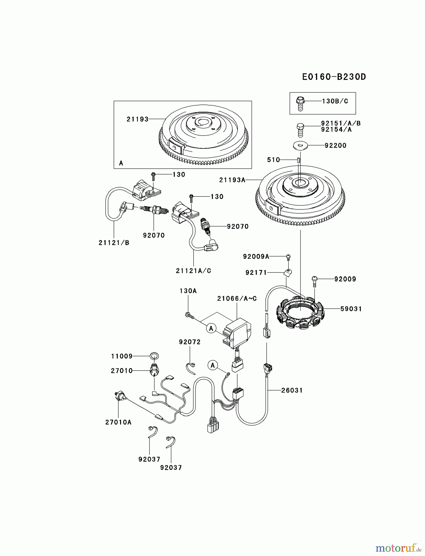 Kawasaki Motoren Motoren Vertikal FA210V - AS02 bis FH641V - DS24 FD731V-CS04 - Kawasaki FD731V 4-Stroke Engine ELECTRIC-EQUIPMENT