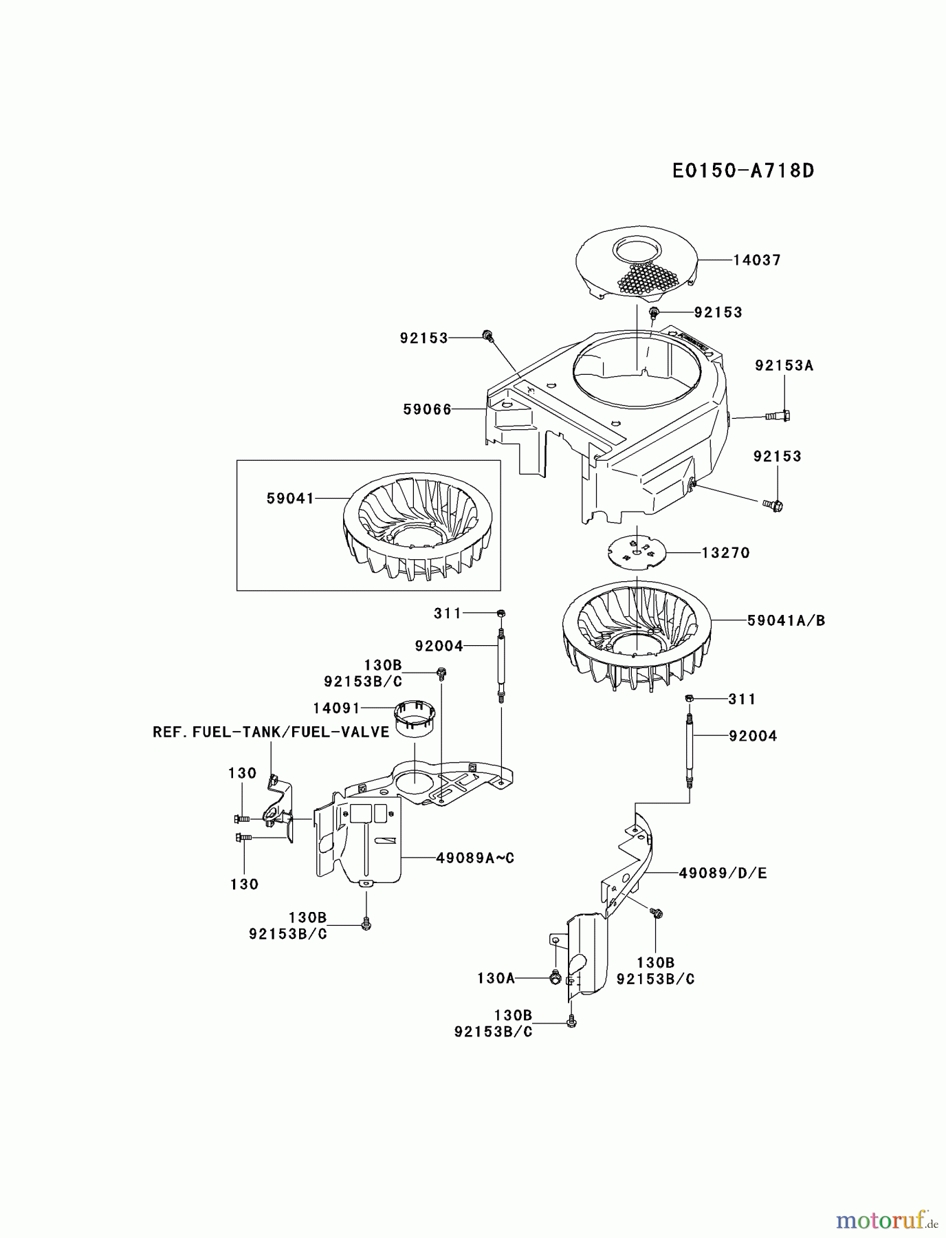 Kawasaki Motoren Motoren Vertikal FA210V - AS02 bis FH641V - DS24 FH381V-DS22 - Kawasaki FH381V 4-Stroke Engine COOLING-EQUIPMENT