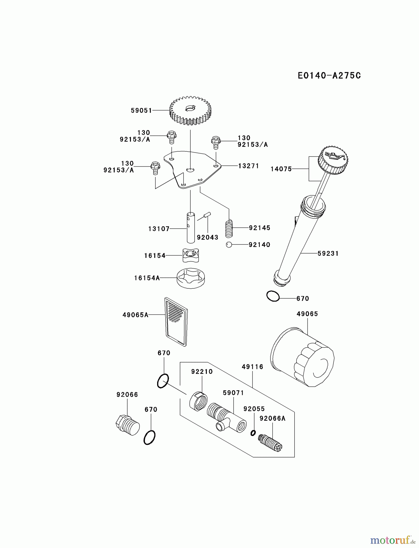 Kawasaki Motoren Motoren Vertikal FA210V - AS02 bis FH641V - DS24 FH381V-DS23 - Kawasaki FH381V 4-Stroke Engine LUBRICATION-EQUIPMENT