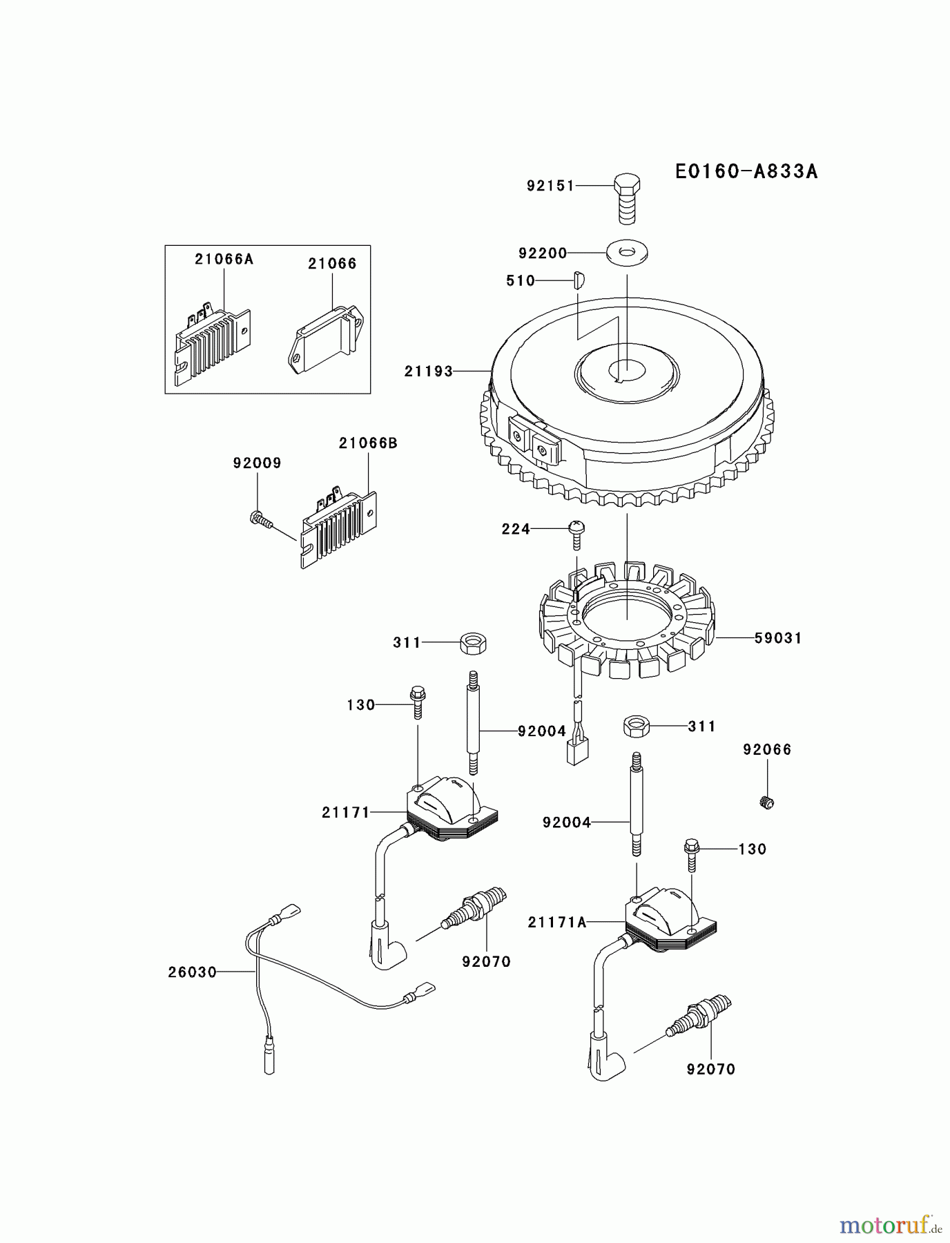  Kawasaki Motoren Motoren Vertikal FA210V - AS02 bis FH641V - DS24 FH430V-AS07 - Kawasaki FH430V 4-Stroke Engine ELECTRIC-EQUIPMENT