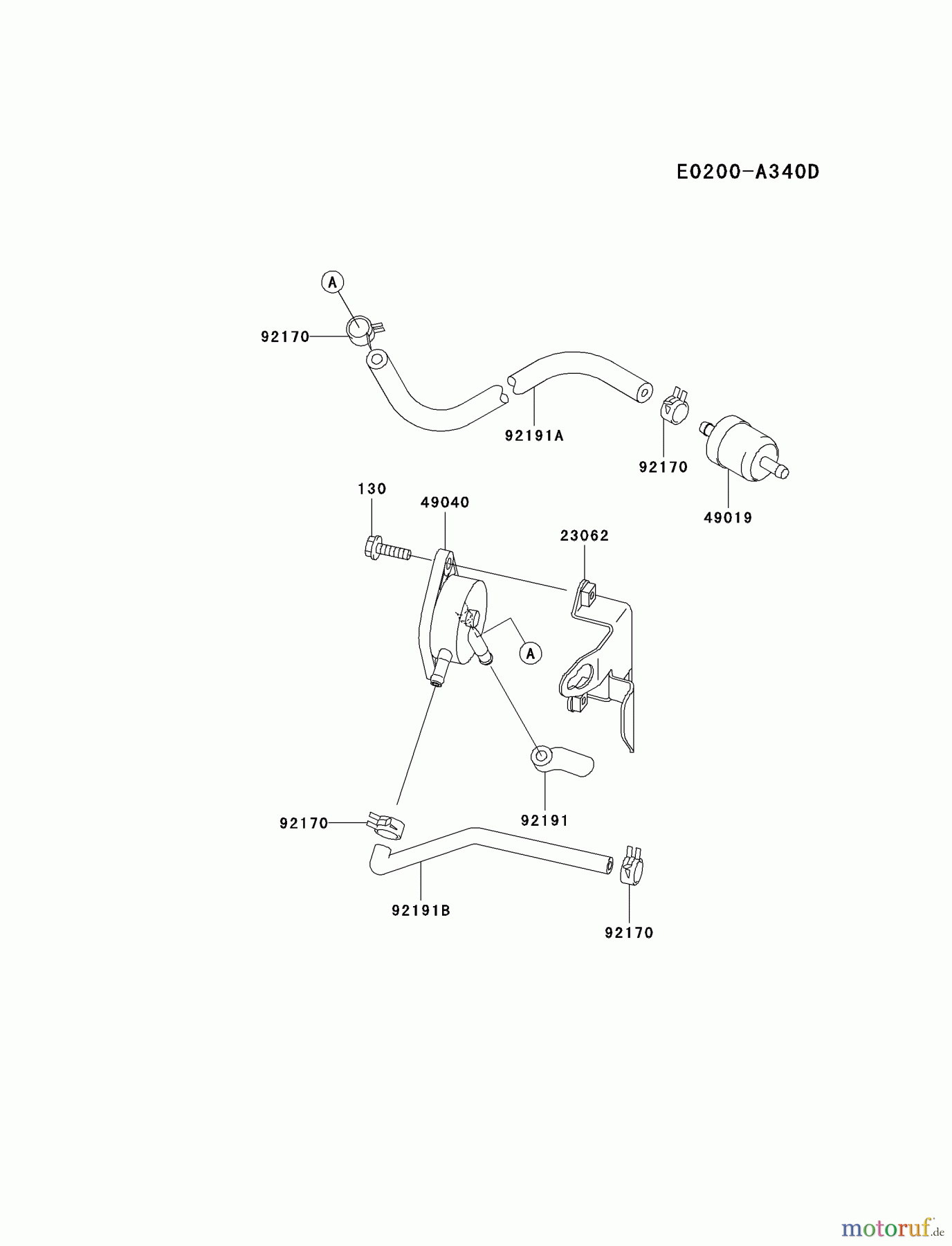Kawasaki Motoren Motoren Vertikal FA210V - AS02 bis FH641V - DS24 FH381V-AS23 - Kawasaki FH381V 4-Stroke Engine FUEL-TANK/FUEL-VALVE