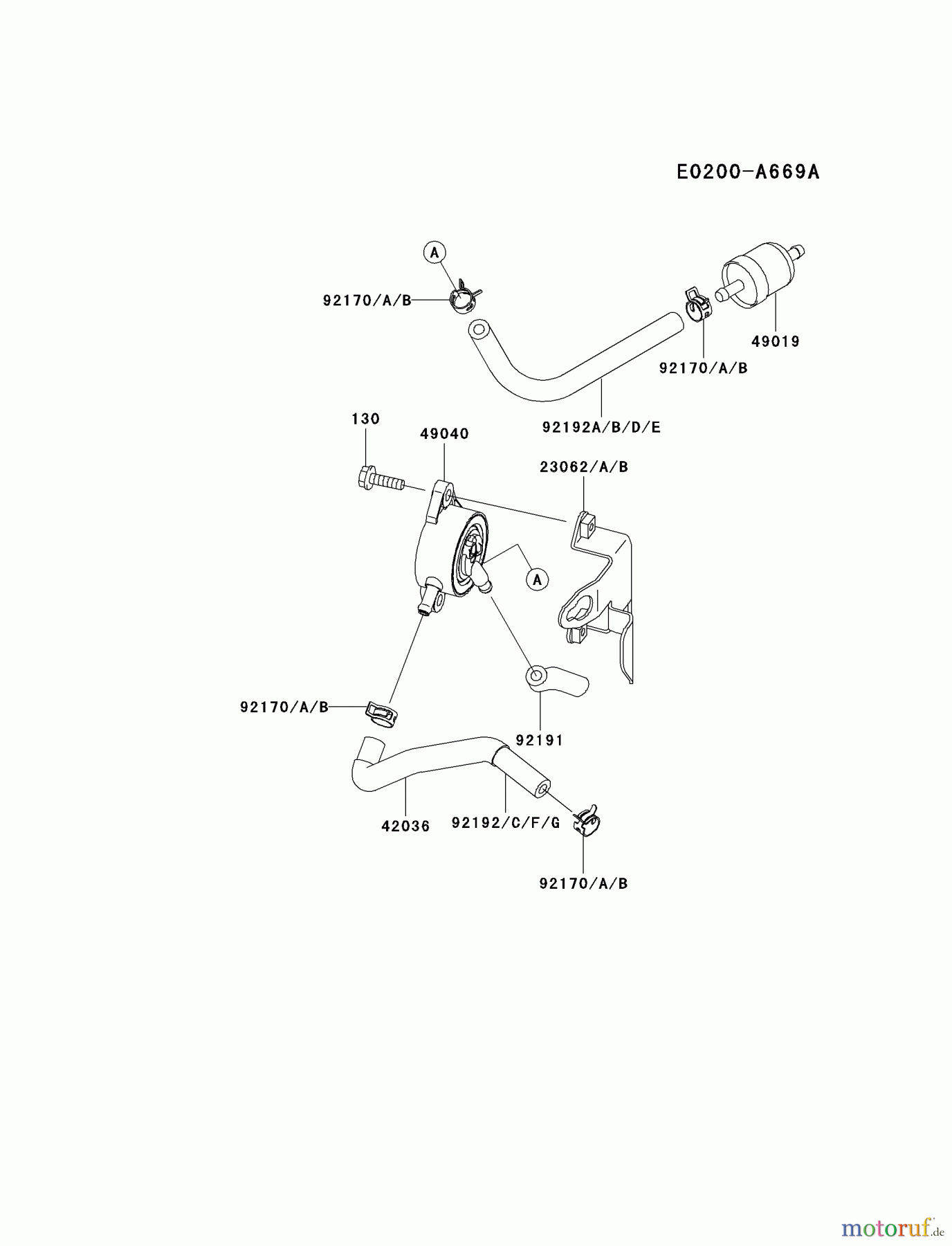 Kawasaki Motoren Motoren Vertikal FA210V - AS02 bis FH641V - DS24 FH430V-AS35 - Kawasaki FH430V 4-Stroke Engine FUEL-TANK/FUEL-VALVE