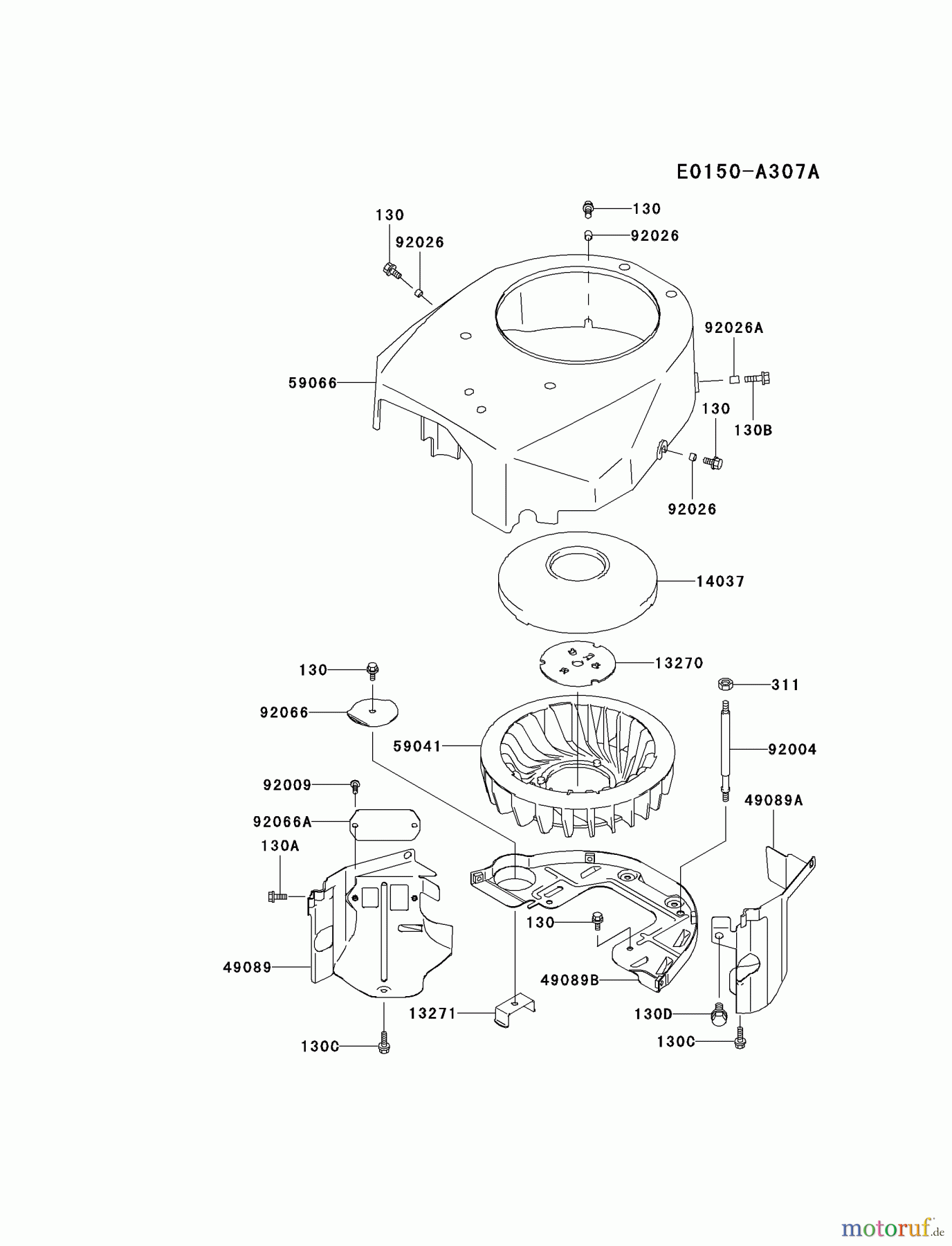 Kawasaki Motoren Motoren Vertikal FA210V - AS02 bis FH641V - DS24 FH500V-AS25 - Kawasaki FH500V 4-Stroke Engine COOLING-EQUIPMENT