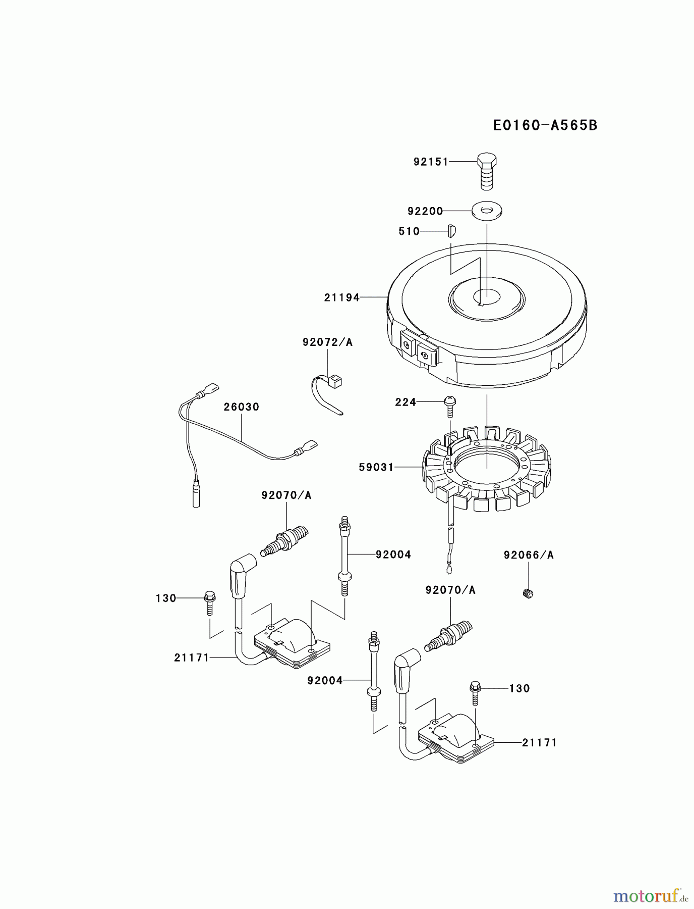Kawasaki Motoren Motoren Vertikal FA210V - AS02 bis FH641V - DS24 FH500V-AS04 - Kawasaki FH500V 4-Stroke Engine ELECTRIC-EQUIPMENT