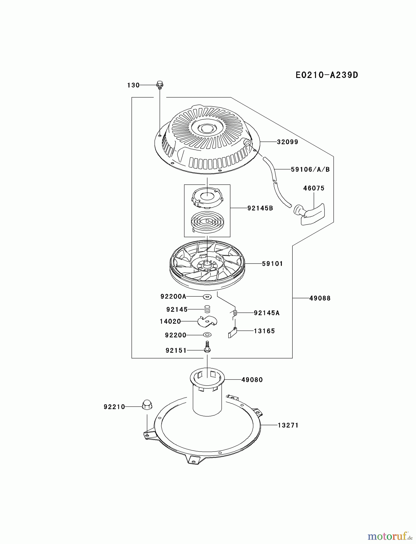 Kawasaki Motoren Motoren Vertikal FA210V - AS02 bis FH641V - DS24 FH430V-CS25 - Kawasaki FH430V 4-Stroke Engine STARTER
