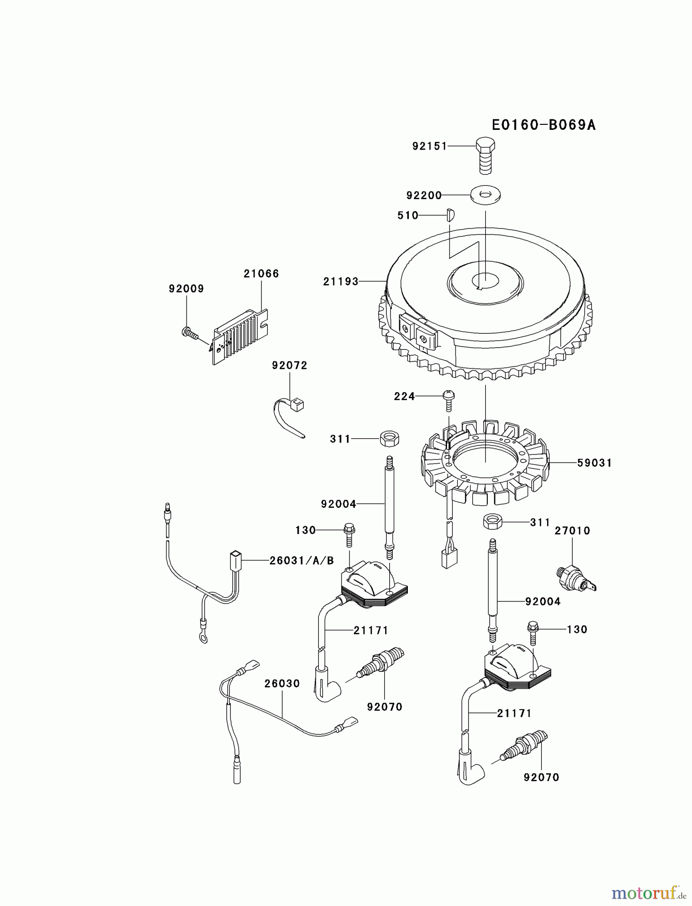 Kawasaki Motoren Motoren Vertikal FA210V - AS02 bis FH641V - DS24 FH580V-AS30 - Kawasaki FH580V 4-Stroke Engine ELECTRIC-EQUIPMENT