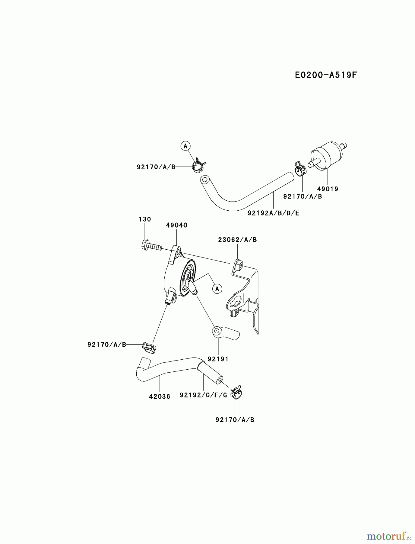 Kawasaki Motoren Motoren Vertikal FA210V - AS02 bis FH641V - DS24 FH541V-ES30 - Kawasaki FH541V 4-Stroke Engine FUEL-TANK/FUEL-VALVE