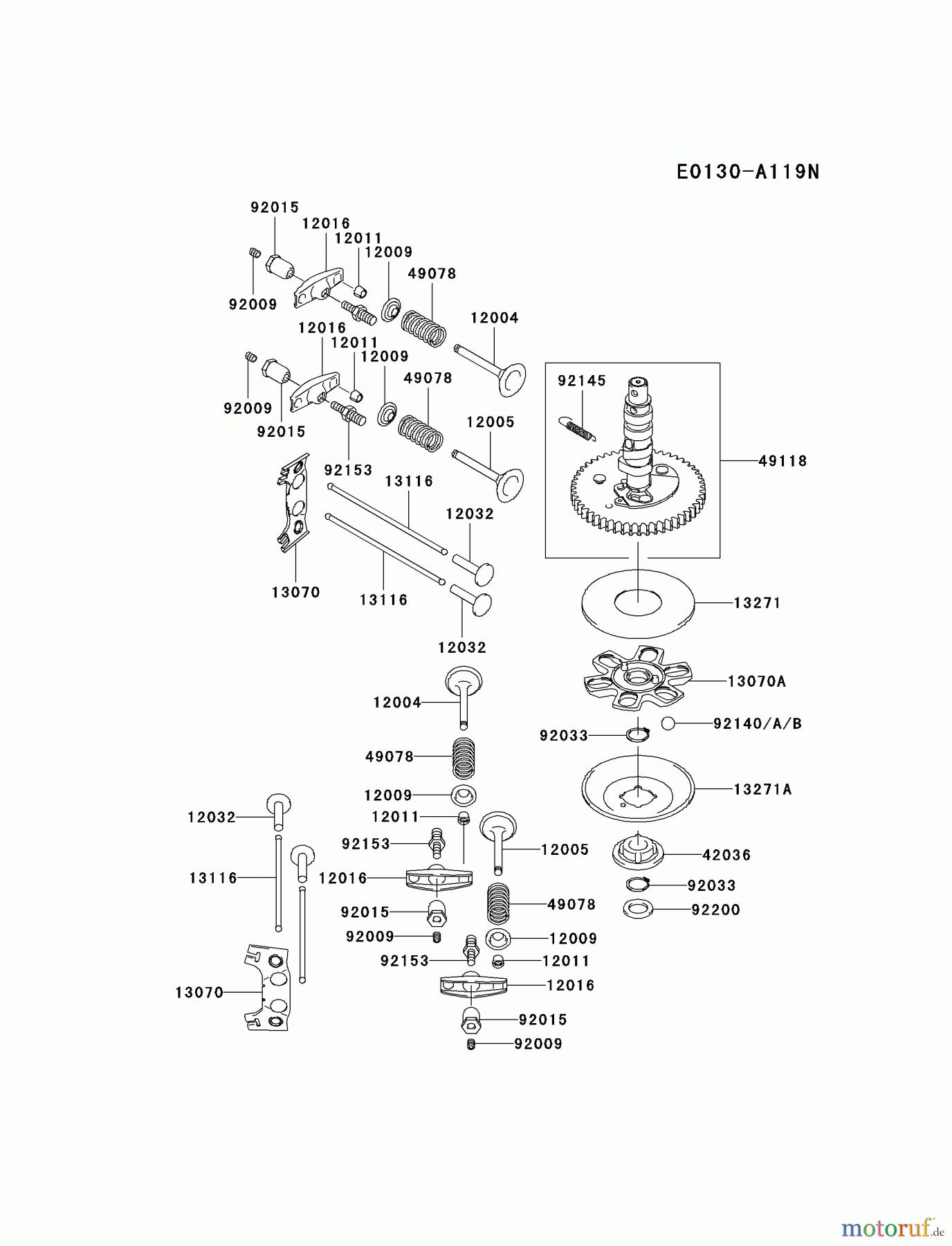 Kawasaki Motoren Motoren Vertikal FA210V - AS02 bis FH641V - DS24 FH541V-DS33 - Kawasaki FH541V 4-Stroke Engine VALVE/CAMSHAFT