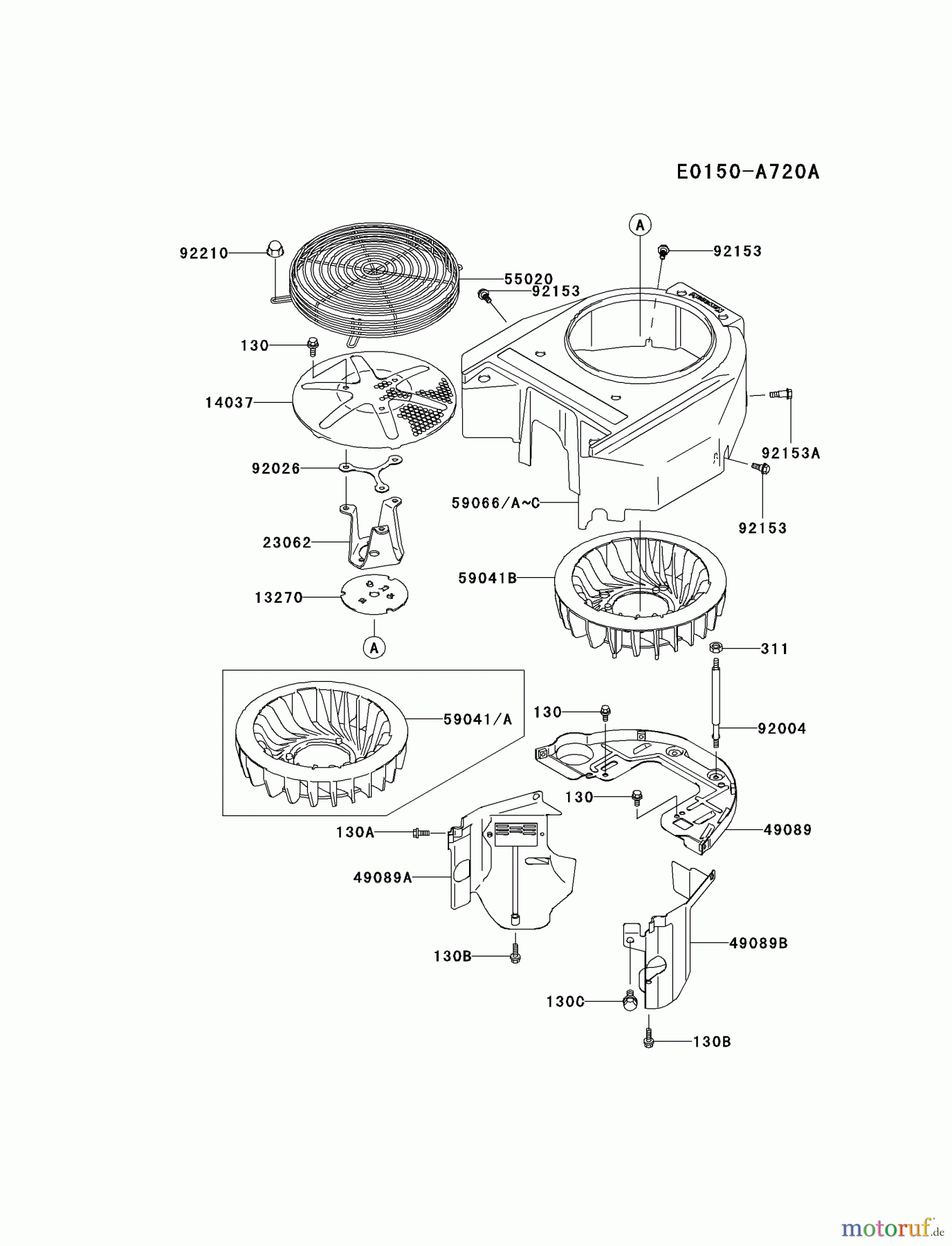 Kawasaki Motoren Motoren Vertikal FA210V - AS02 bis FH641V - DS24 FH580V-BS20 - Kawasaki FH580V 4-Stroke Engine COOLING-EQUIPMENT
