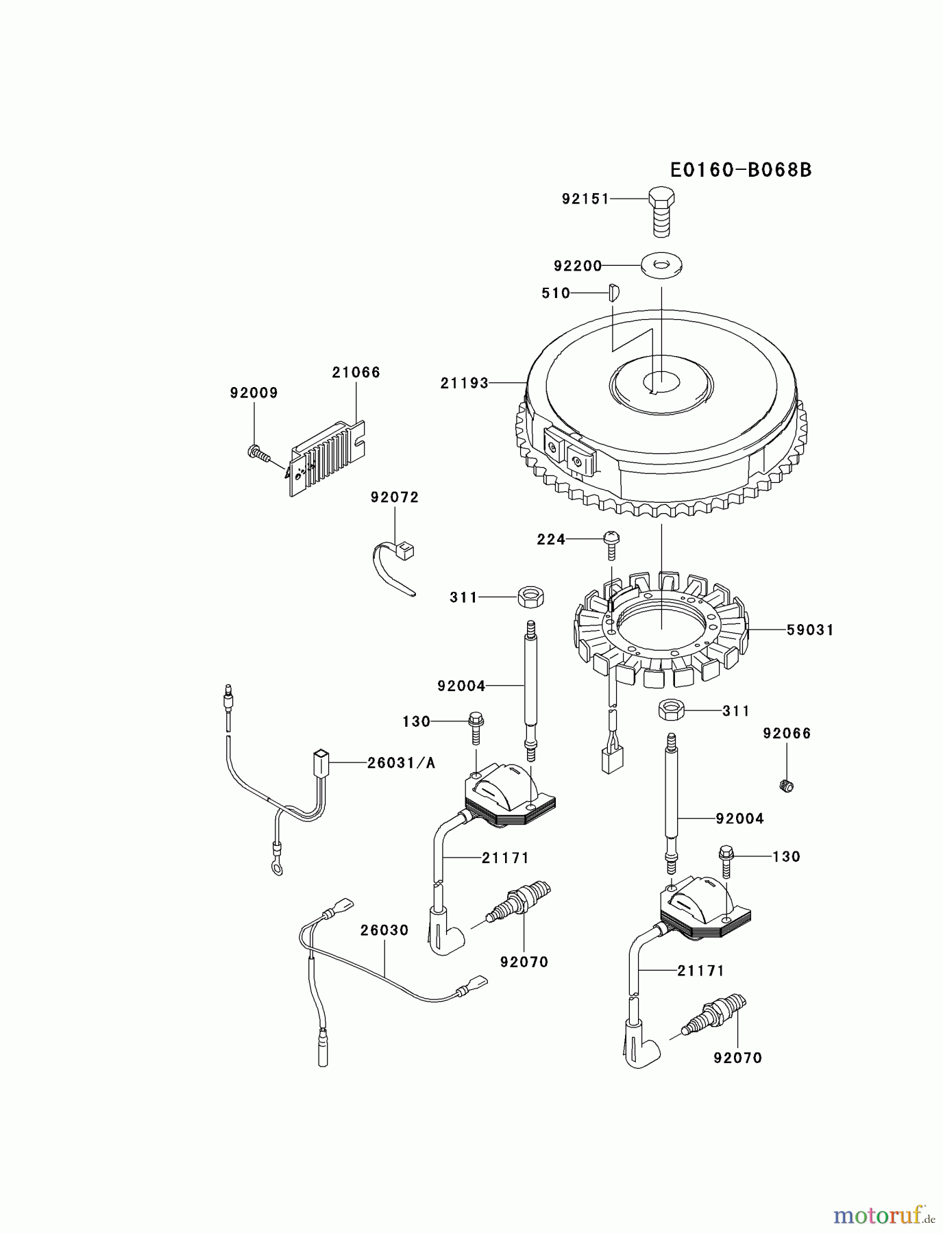 Kawasaki Motoren Motoren Vertikal FA210V - AS02 bis FH641V - DS24 FH580V-CS23 - Kawasaki FH580V 4-Stroke Engine ELECTRIC-EQUIPMENT