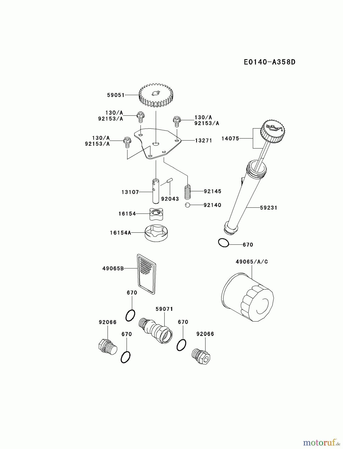 Kawasaki Motoren Motoren Vertikal FA210V - AS02 bis FH641V - DS24 FH580V-AS34 - Kawasaki FH580V 4-Stroke Engine LUBRICATION-EQUIPMENT