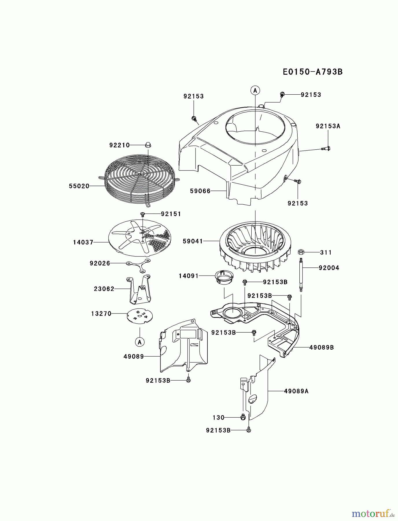 Kawasaki Motoren Motoren Vertikal FA210V - AS02 bis FH641V - DS24 FH601V-ES25 - Kawasaki FH601V 4-Stroke Engine COOLING-EQUIPMENT