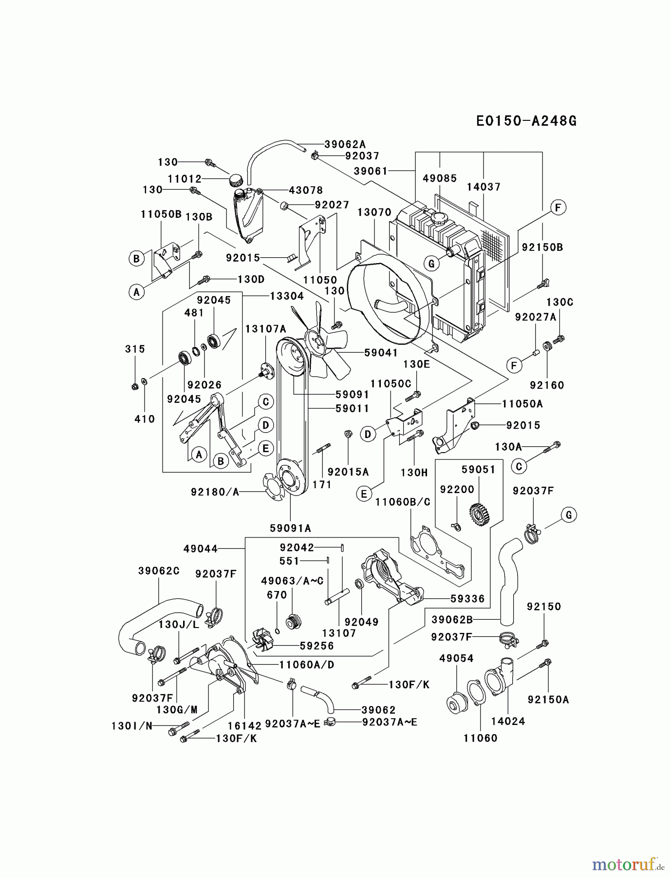 Kawasaki Motoren Motoren, Horizontal FD661D-CS01 - Kawasaki FD661D 4-Stroke Engine COOLING-EQUIPMENT #2