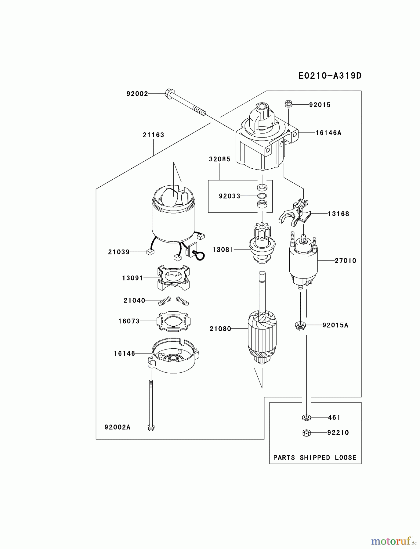  Kawasaki Motoren Motoren Vertikal FH641V - DS25 bis FS481V - BS13 FH680V-AS40 - Kawasaki FH680V 4-Stroke Engine STARTER