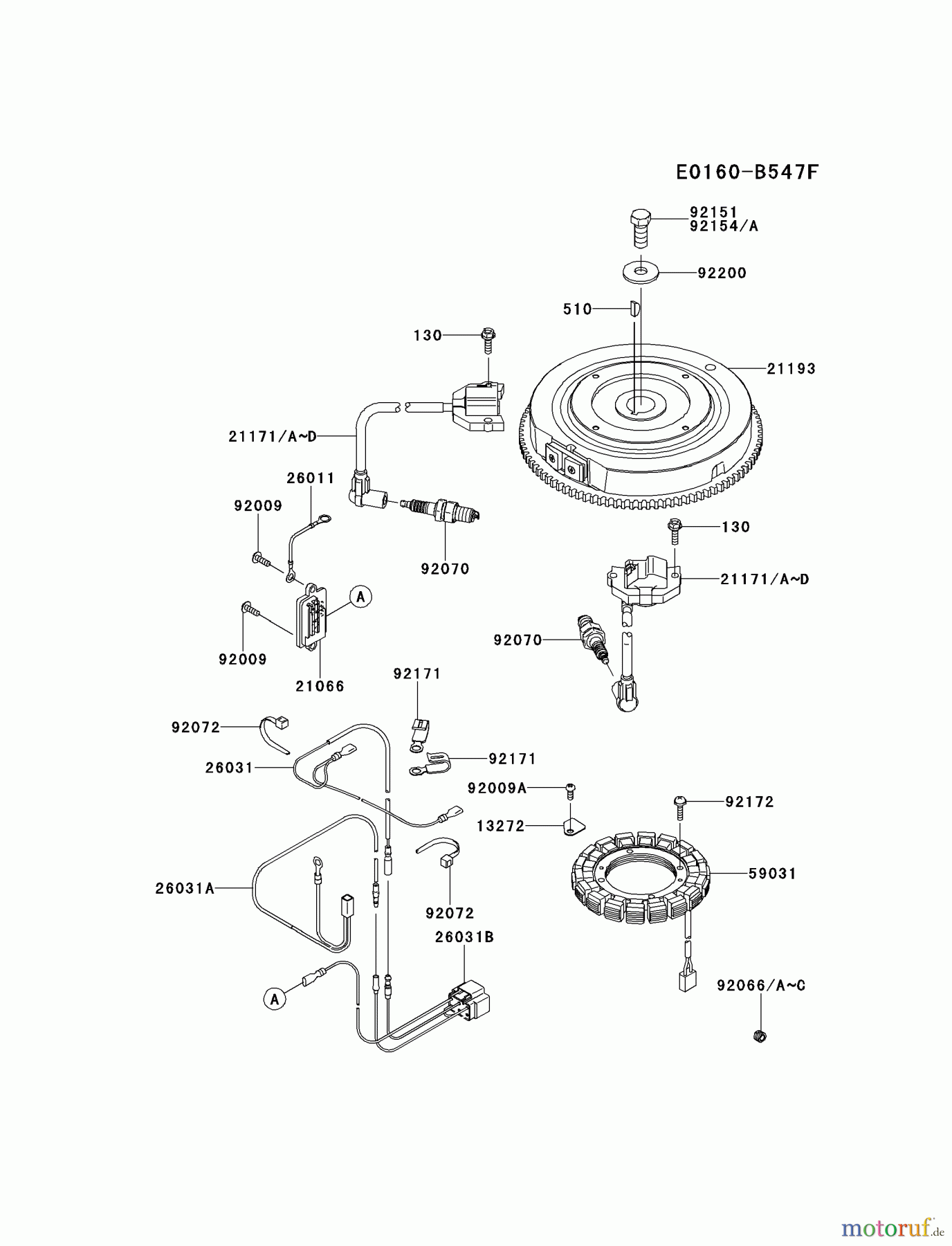  Kawasaki Motoren Motoren Vertikal FH641V - DS25 bis FS481V - BS13 FR691V-AS05 - Kawasaki FR691V 4-Stroke Engine ELECTRIC-EQUIPMENT