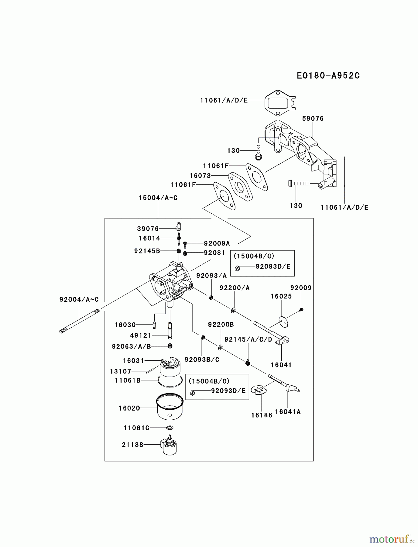  Kawasaki Motoren Motoren Vertikal FH641V - DS25 bis FS481V - BS13 FS481V-AS53 - Kawasaki FS481V 4-Stroke Engine CARBURETOR #2