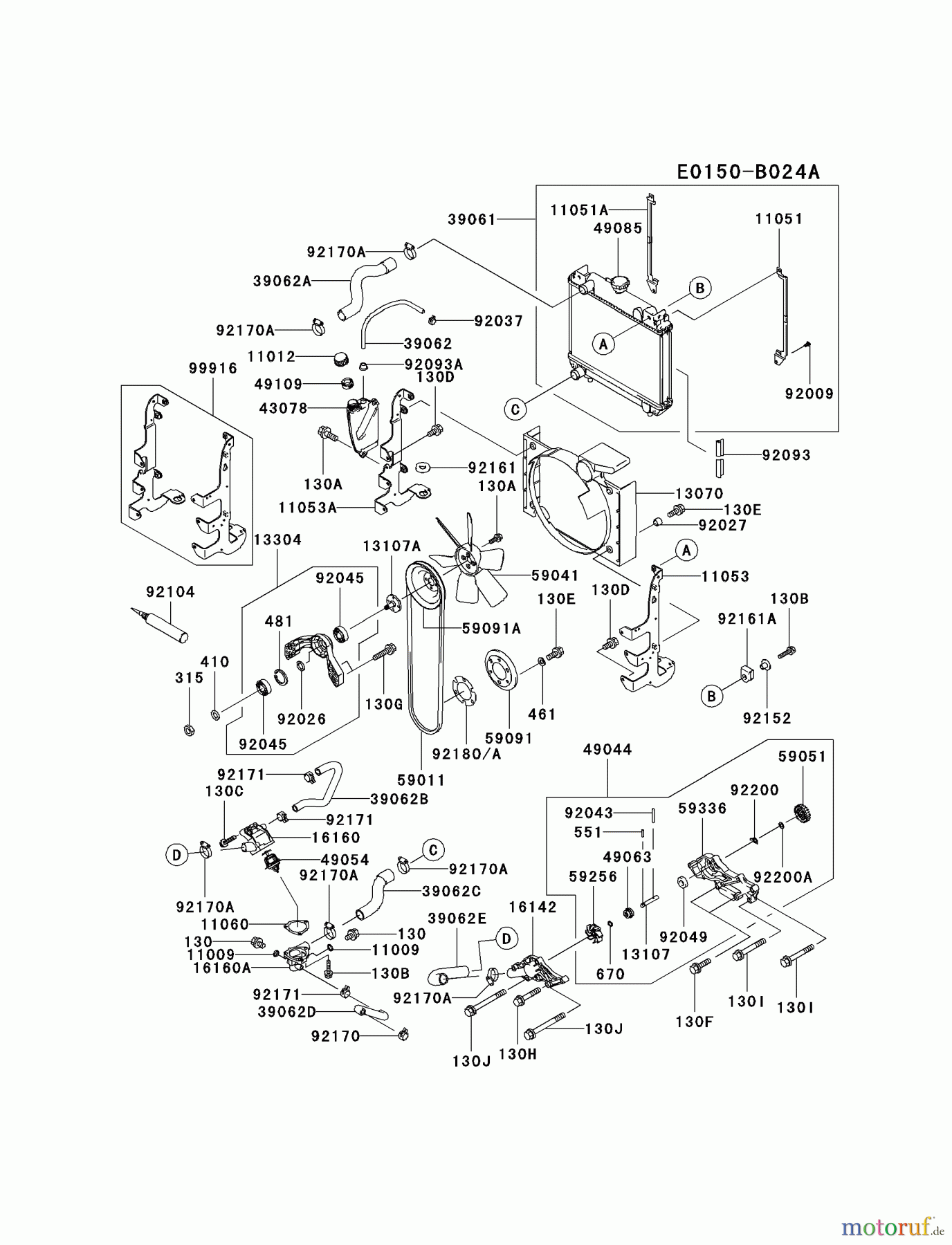 Kawasaki Motoren Motoren, Horizontal FD750D-FS08 - Kawasaki FD750D 4-Stroke Engine COOLING-EQUIPMENT #2
