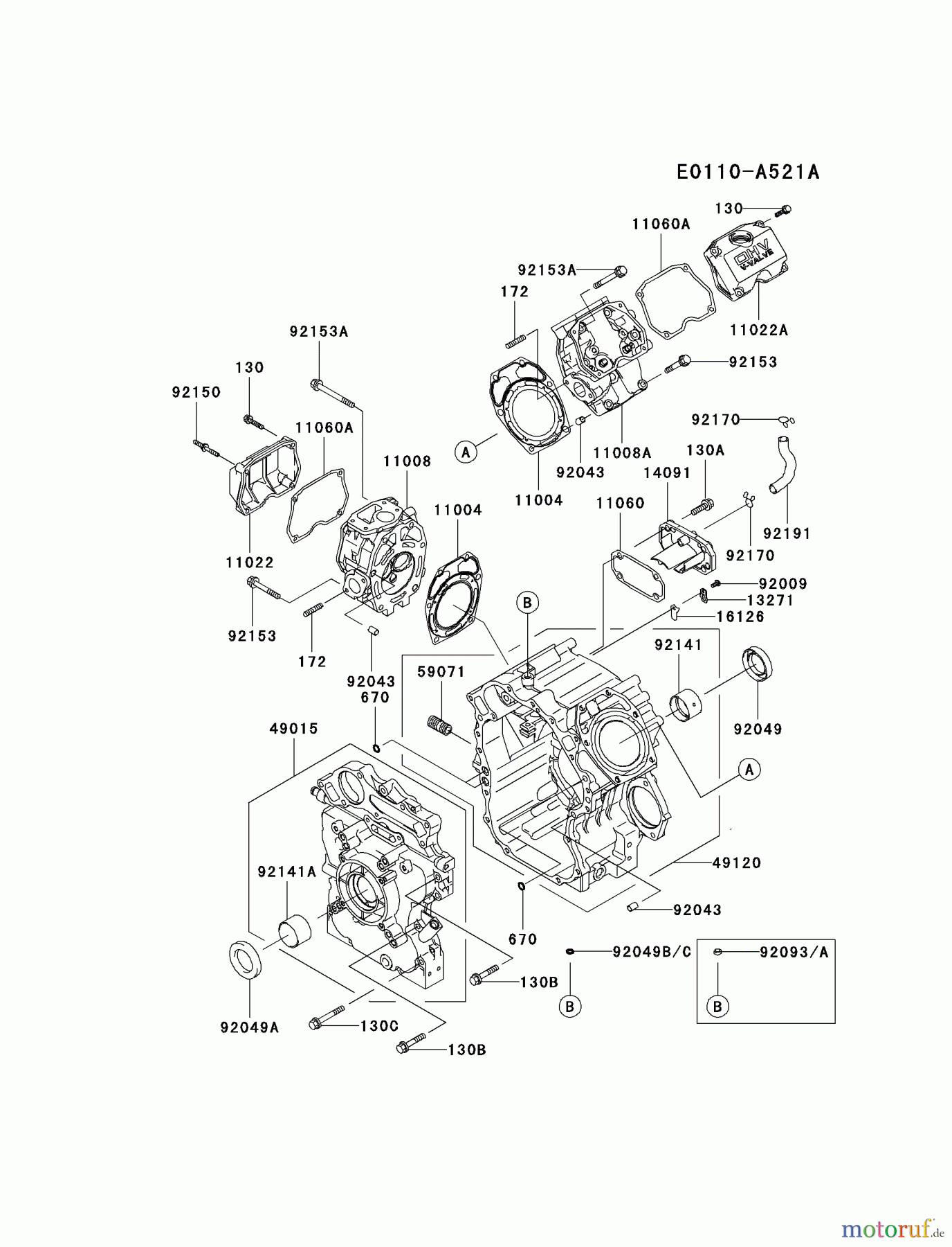 Kawasaki Motoren Motoren, Horizontal FD791D-CS05 - Kawasaki FD791D 4-Stroke Engine CYLINDER/CRANKCASE