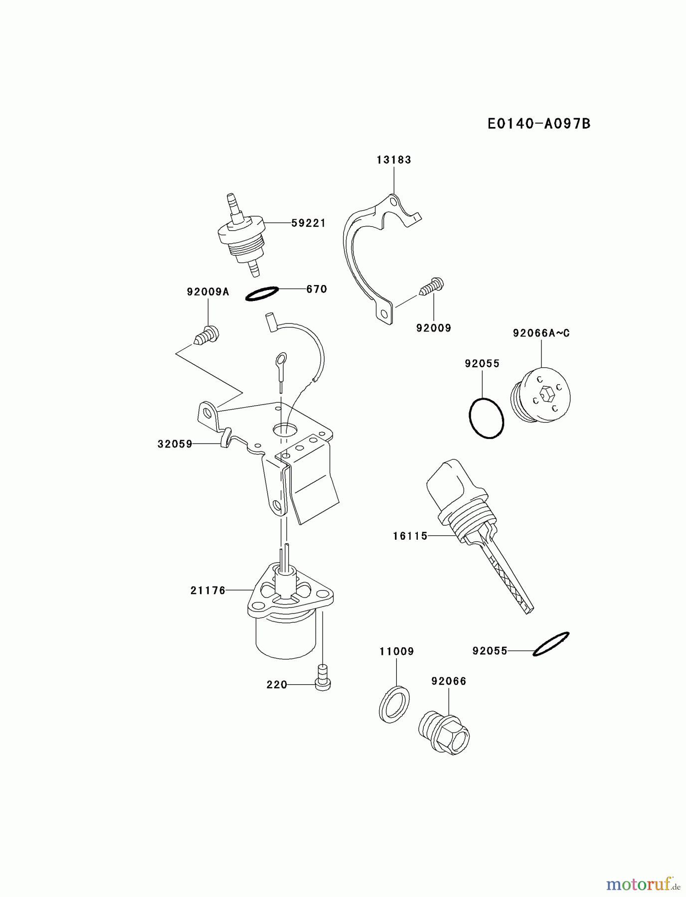 Kawasaki Motoren Motoren, Horizontal FE170D-BS04 - Kawasaki FE170D 4-Stroke Engine LUBRICATION-EQUIPMENT