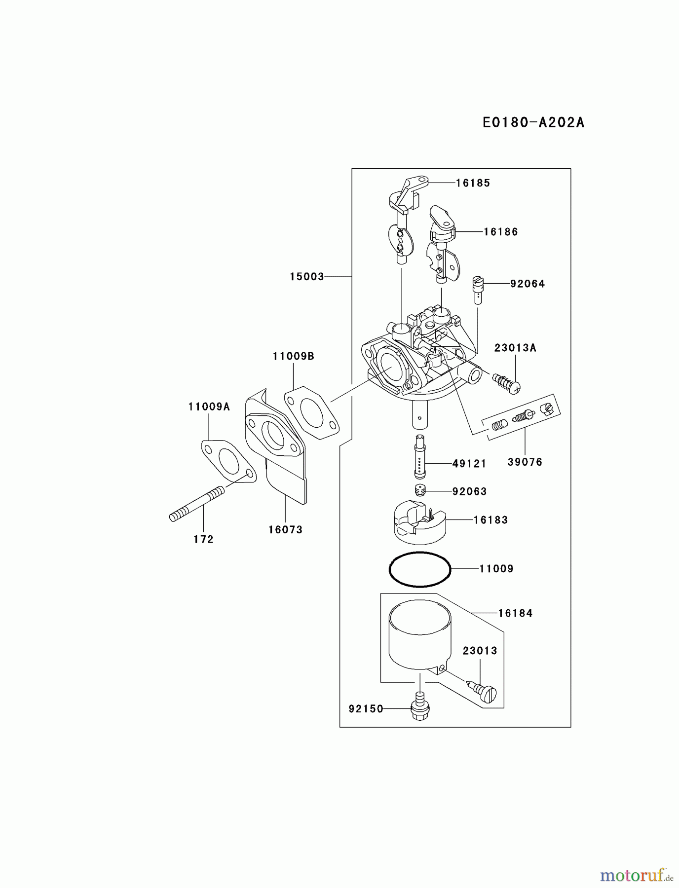 Kawasaki Motoren Motoren, Horizontal FE250D-CS09 - Kawasaki FE250D 4-Stroke Engine CARBURETOR