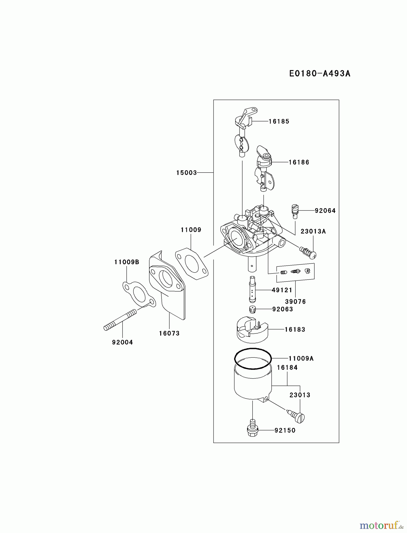  Kawasaki Motoren Motoren, Horizontal FE400D-AS00 - Kawasaki FE400D 4-Stroke Engine CARBURETOR