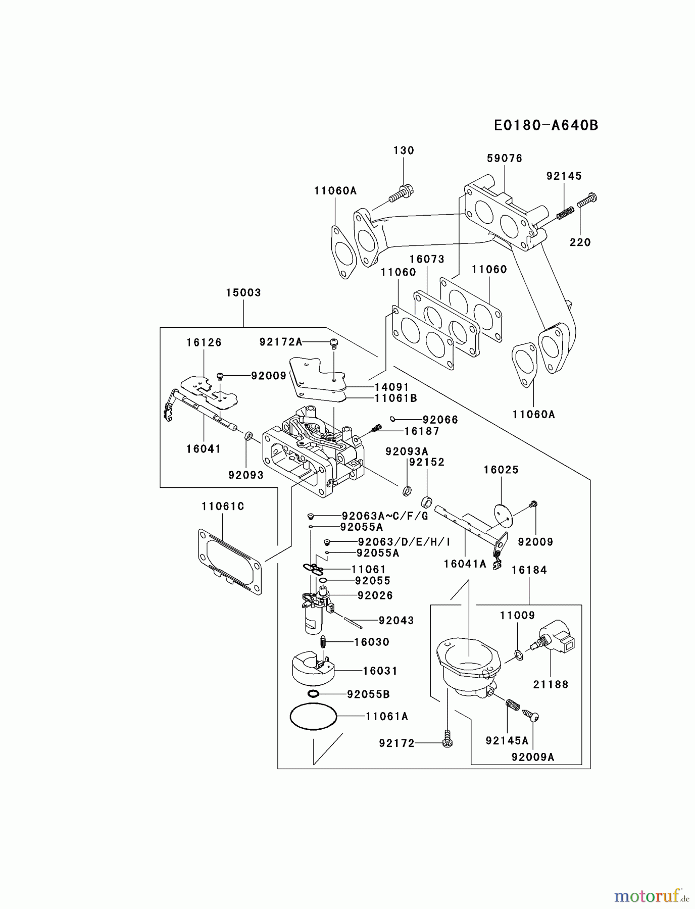 Kawasaki Motoren Motoren, Horizontal FH770D-AS01 - Kawasaki FH770D 4-Stroke Engine CARBURETOR #1