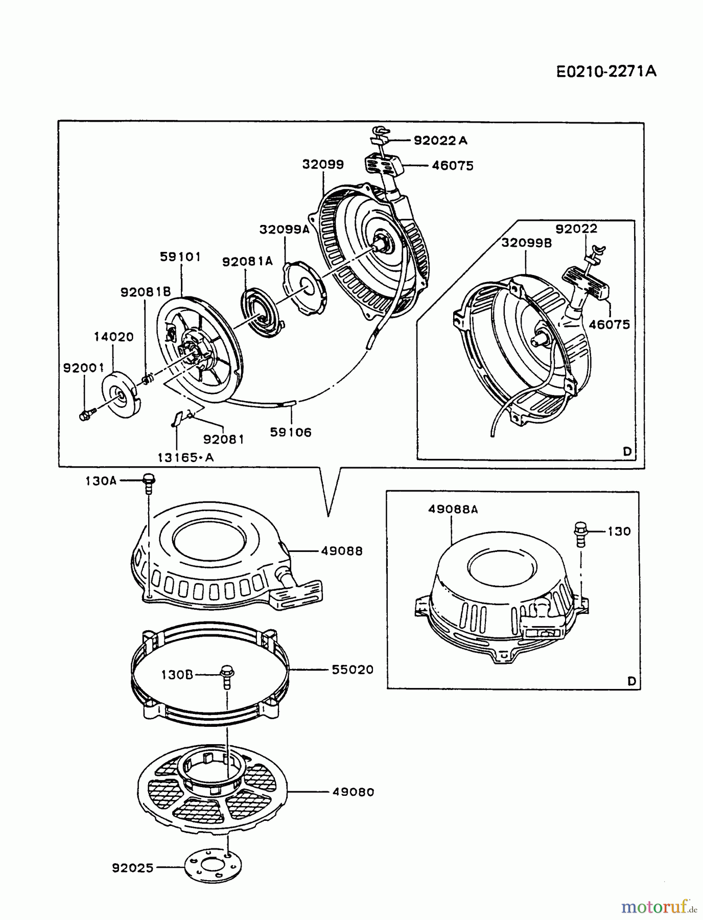 Kawasaki Motoren Motoren Vertikal FA210V - AS02 bis FH641V - DS24 FB460V-CS12 - Kawasaki FB460V 4-Stroke Engine STARTER