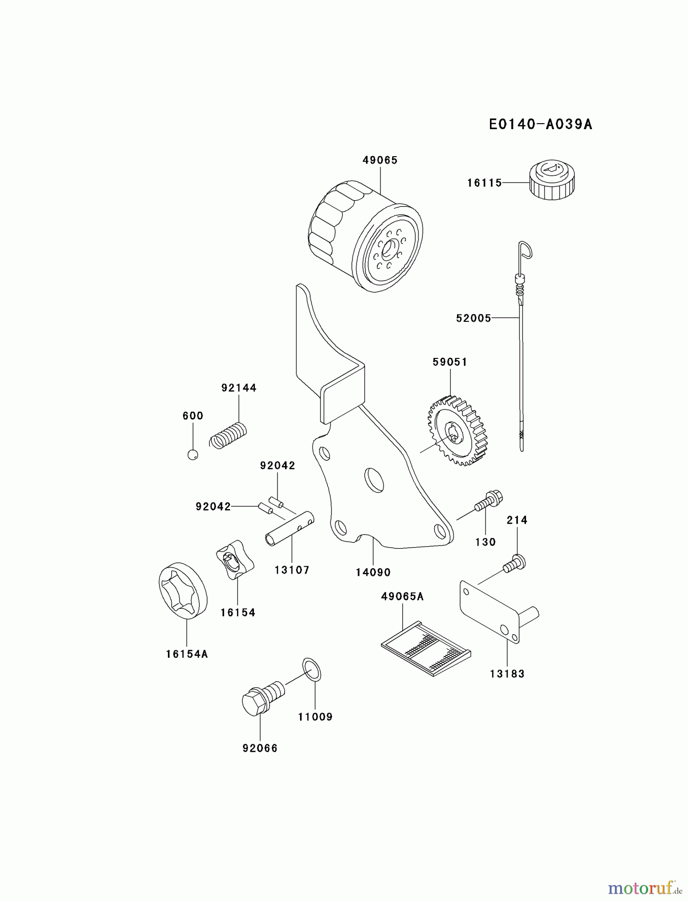 Kawasaki Motoren Motoren, Horizontal FD501D-BS03 - Kawasaki FD501D 4-Stroke Engine LUBRICATION-EQUIPMENT