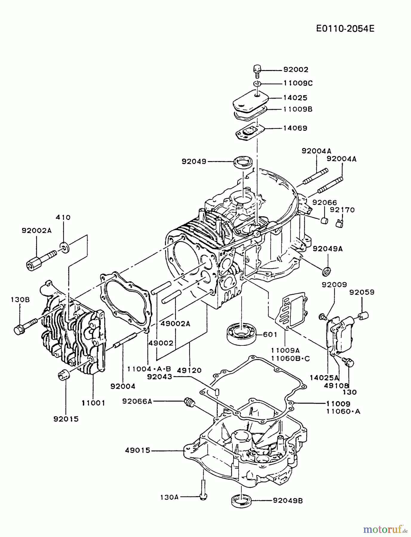 Kawasaki Motoren Motoren Vertikal FA210V - AS02 bis FH641V - DS24 FB460V-DS20 - Kawasaki FB460V 4-Stroke Engine CYLINDER/CRANKCASE