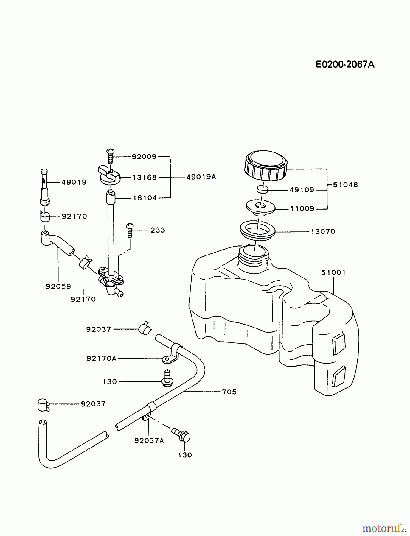 Kawasaki Motoren Motoren Vertikal FA210V - AS02 bis FH641V - DS24 FC150V-AS04 - Kawasaki FC150V 4-Stroke Engine FUEL-TANK/FUEL-VALVE