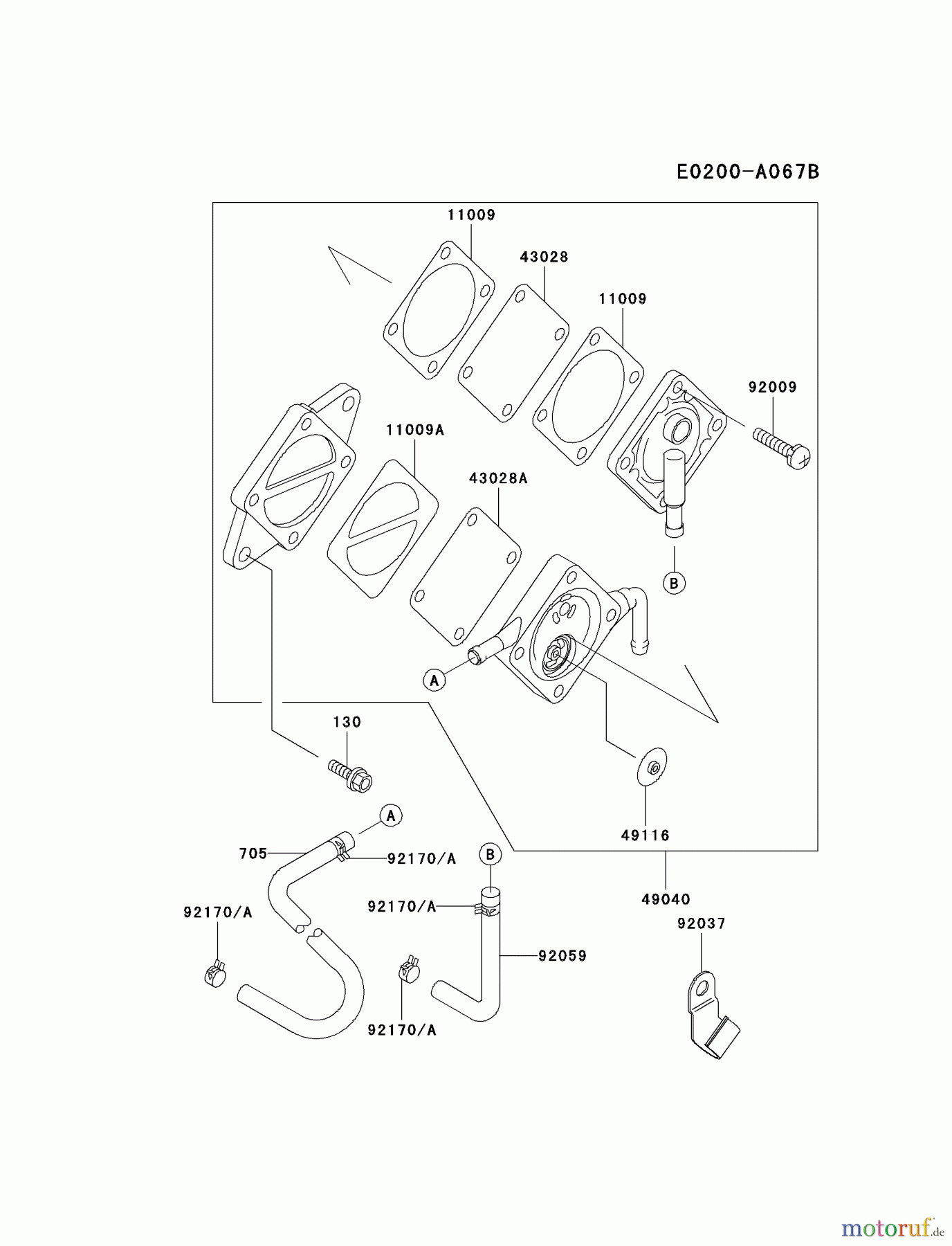 Kawasaki Motoren Motoren Vertikal FA210V - AS02 bis FH641V - DS24 FC290V-DS15 - Kawasaki FC290V 4-Stroke Engine FUEL-TANK/FUEL-VALVE