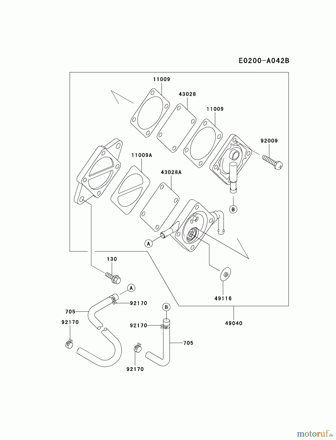 Kawasaki Motoren Motoren Vertikal FA210V - AS02 bis FH641V - DS24 FC420V-DS18 - Kawasaki FC420V 4-Stroke Engine FUEL-TANK/FUEL-VALVE