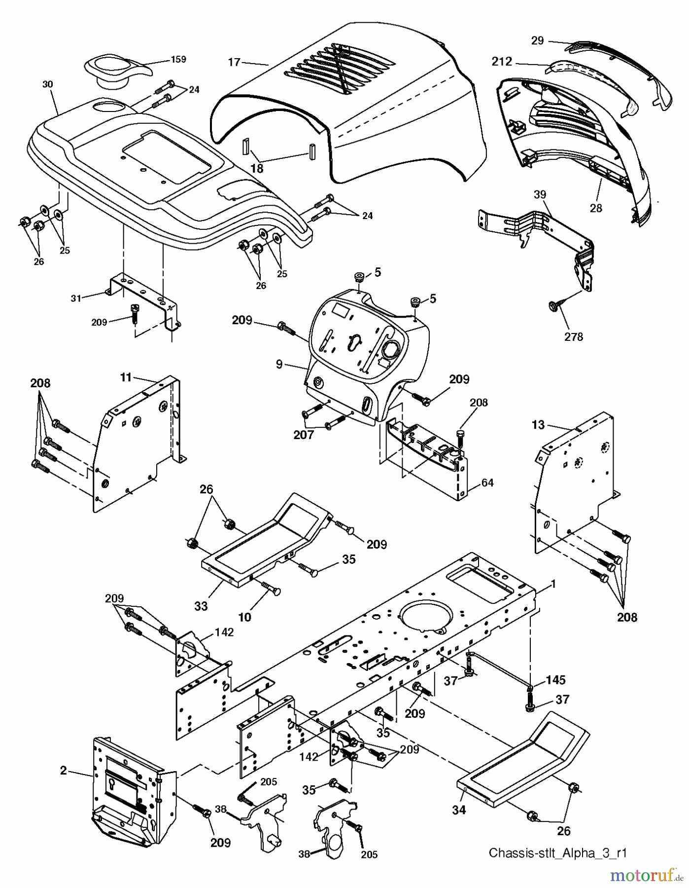  Poulan / Weed Eater Rasen und Gartentraktoren PO14538LT (96012012300) - Poulan Lawn Tractor (2011-08) CHASSIS ENCLOSURES