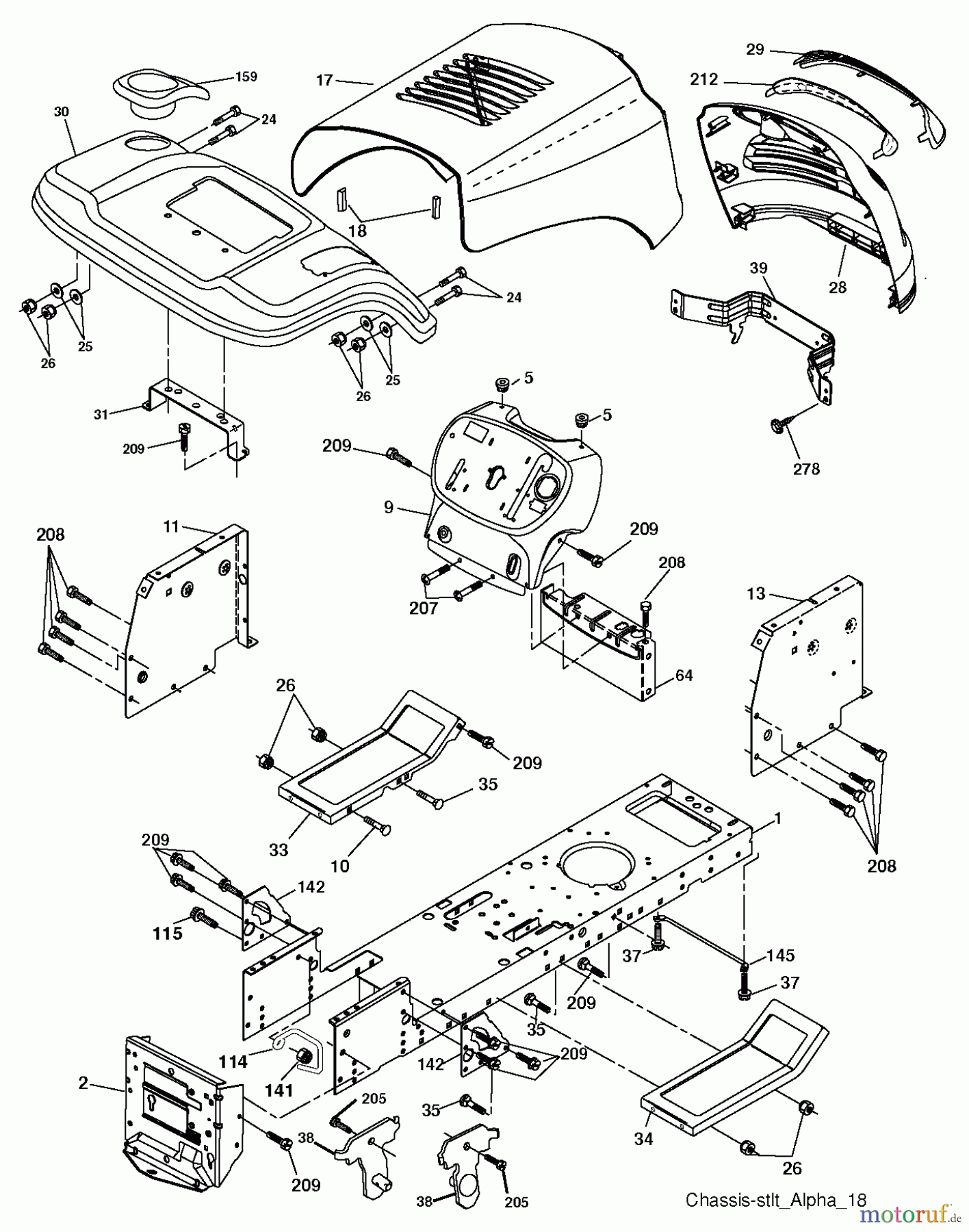  Poulan / Weed Eater Rasen und Gartentraktoren PO17542LT (96012011001) - Poulan Lawn Tractor (2011-03) CHASSIS ENCLOSURES