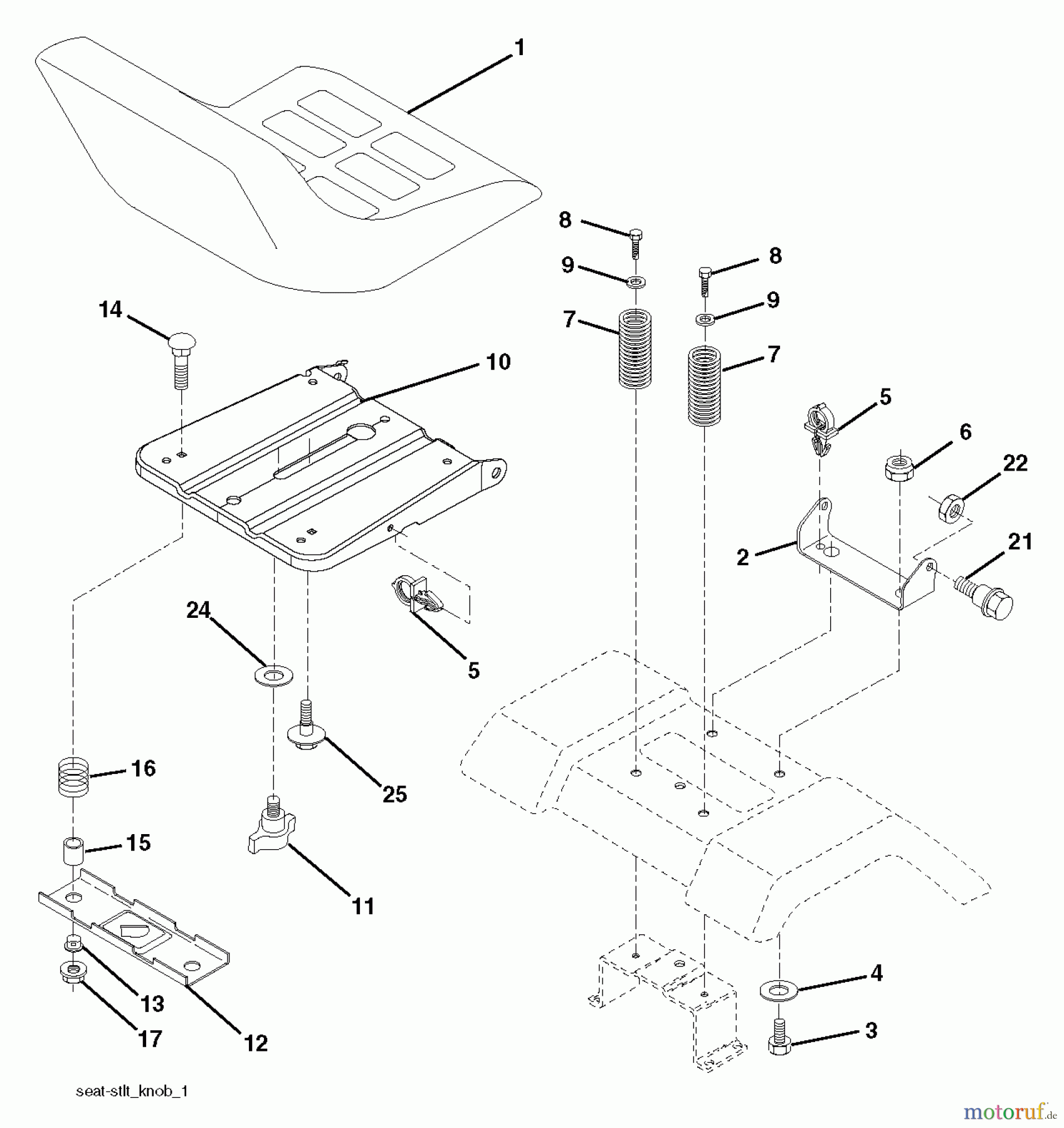  Poulan / Weed Eater Rasen und Gartentraktoren PO17542LT (96012011001) - Poulan Lawn Tractor (2011-03) SEAT