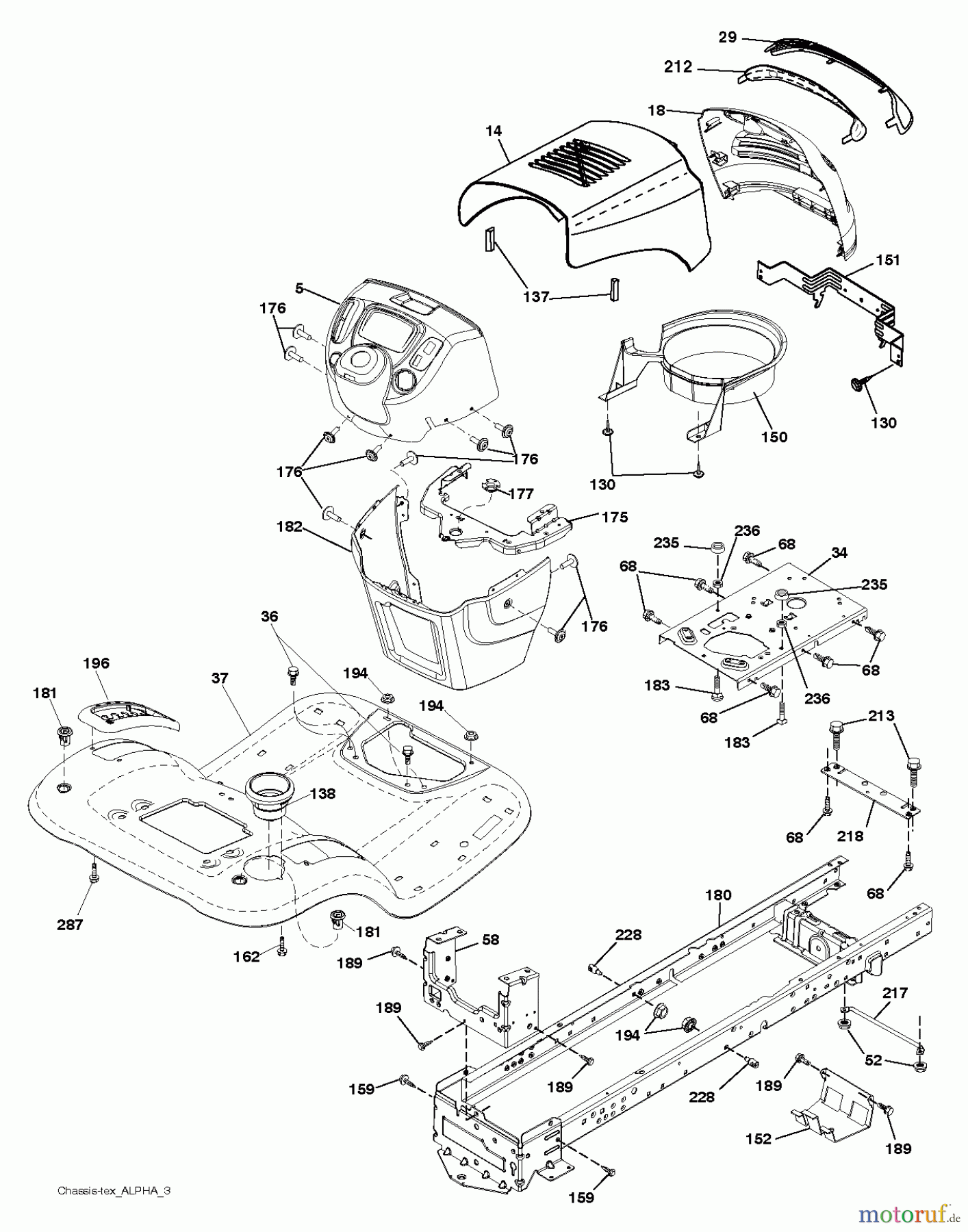  Poulan / Weed Eater Rasen und Gartentraktoren PO175A42LT (96048002400) - Poulan Lawn Tractor (2011-09) CHASSIS ENCLOSURES