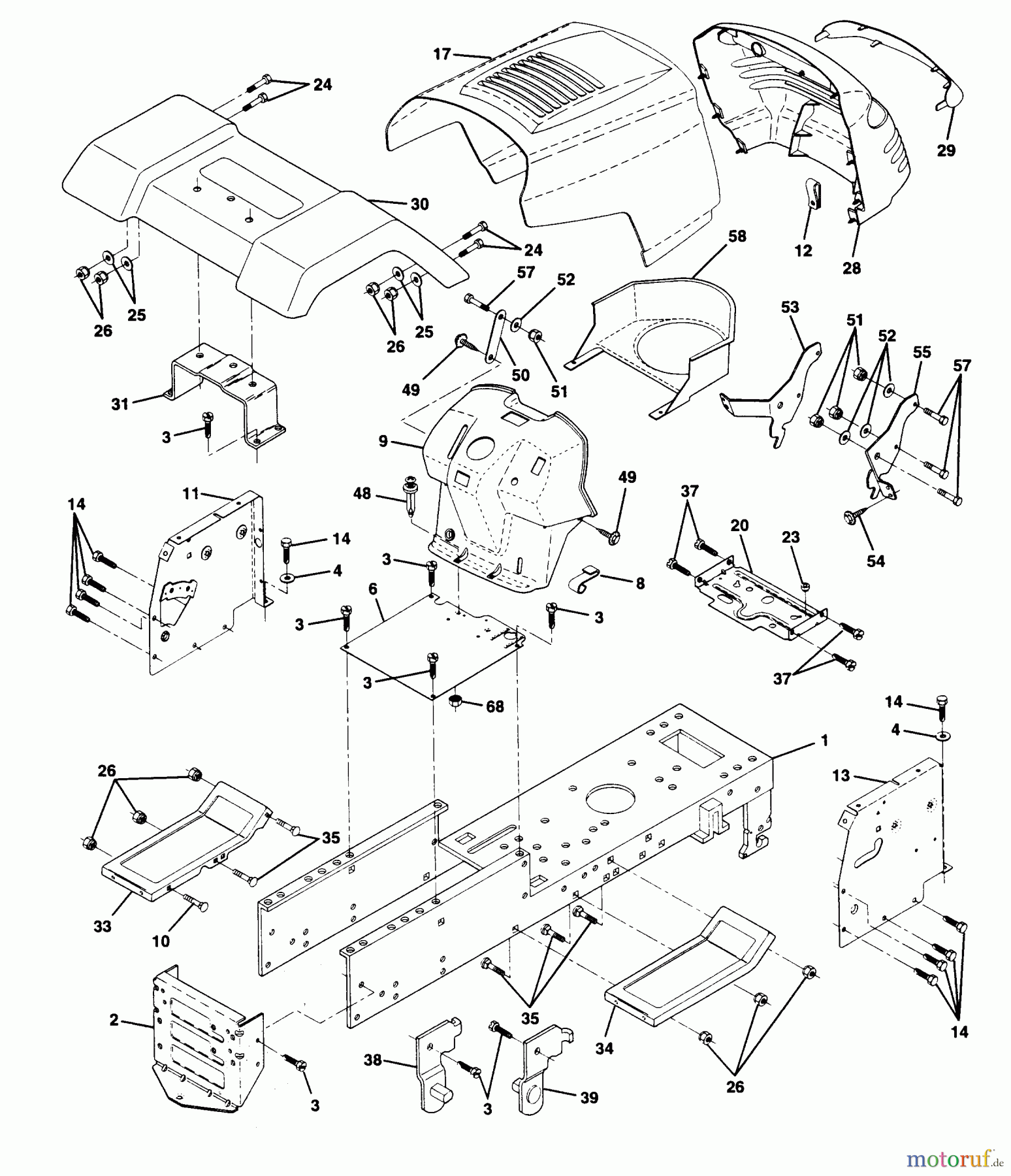  Poulan / Weed Eater Rasen und Gartentraktoren PP14542KB - Poulan Pro Lawn Tractor CHASSIS AND ENCLOSURES