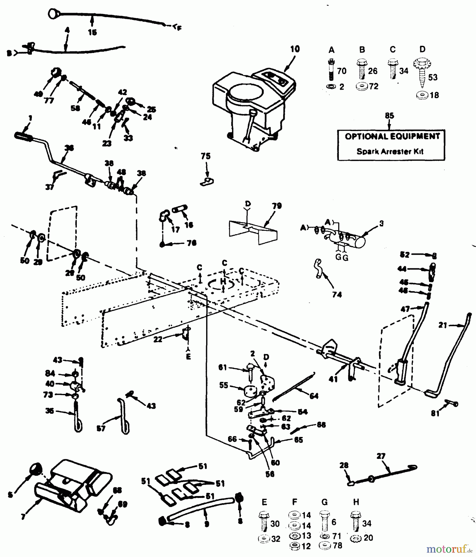  Poulan / Weed Eater Rasen und Gartentraktoren PP1844 - Poulan Pro Lawn Tractor POWER AND MECHANICAL CONTROLS GROUP