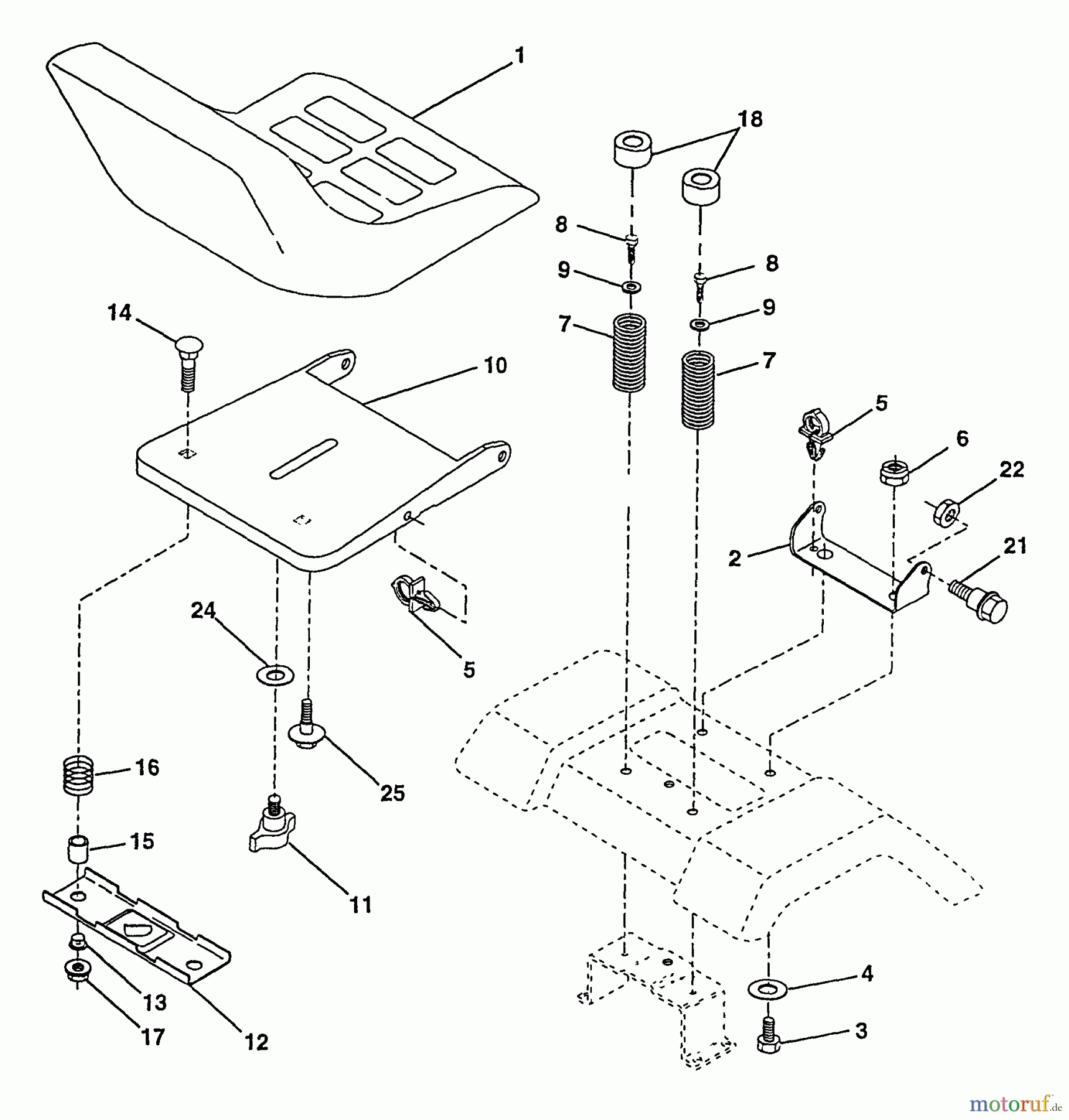  Poulan / Weed Eater Rasen und Gartentraktoren PP20H46A - Poulan Pro Lawn Tractor Seat Assembly