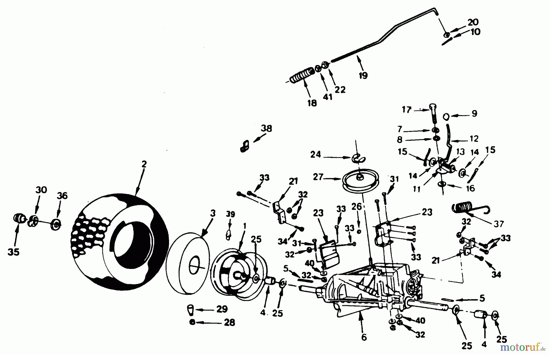  Poulan / Weed Eater Rasen und Gartentraktoren XEL1122AR - Poulan Pro Lawn Tractor TRANSAXLE AND REAR WHEEL