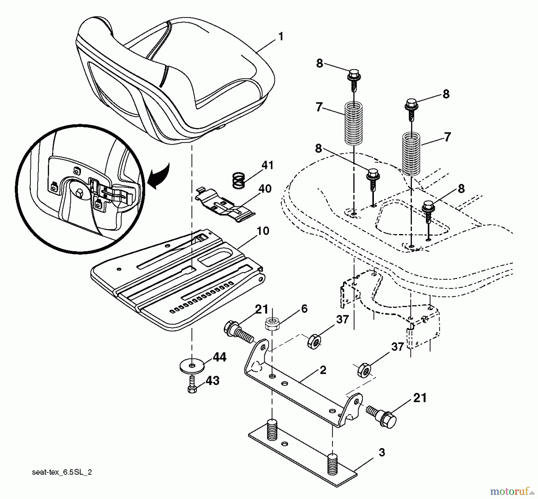  Poulan / Weed Eater Rasen und Gartentraktoren XT195H42LT (96042012101) - Poulan XT Lawn Tractor (2011-04) SEAT