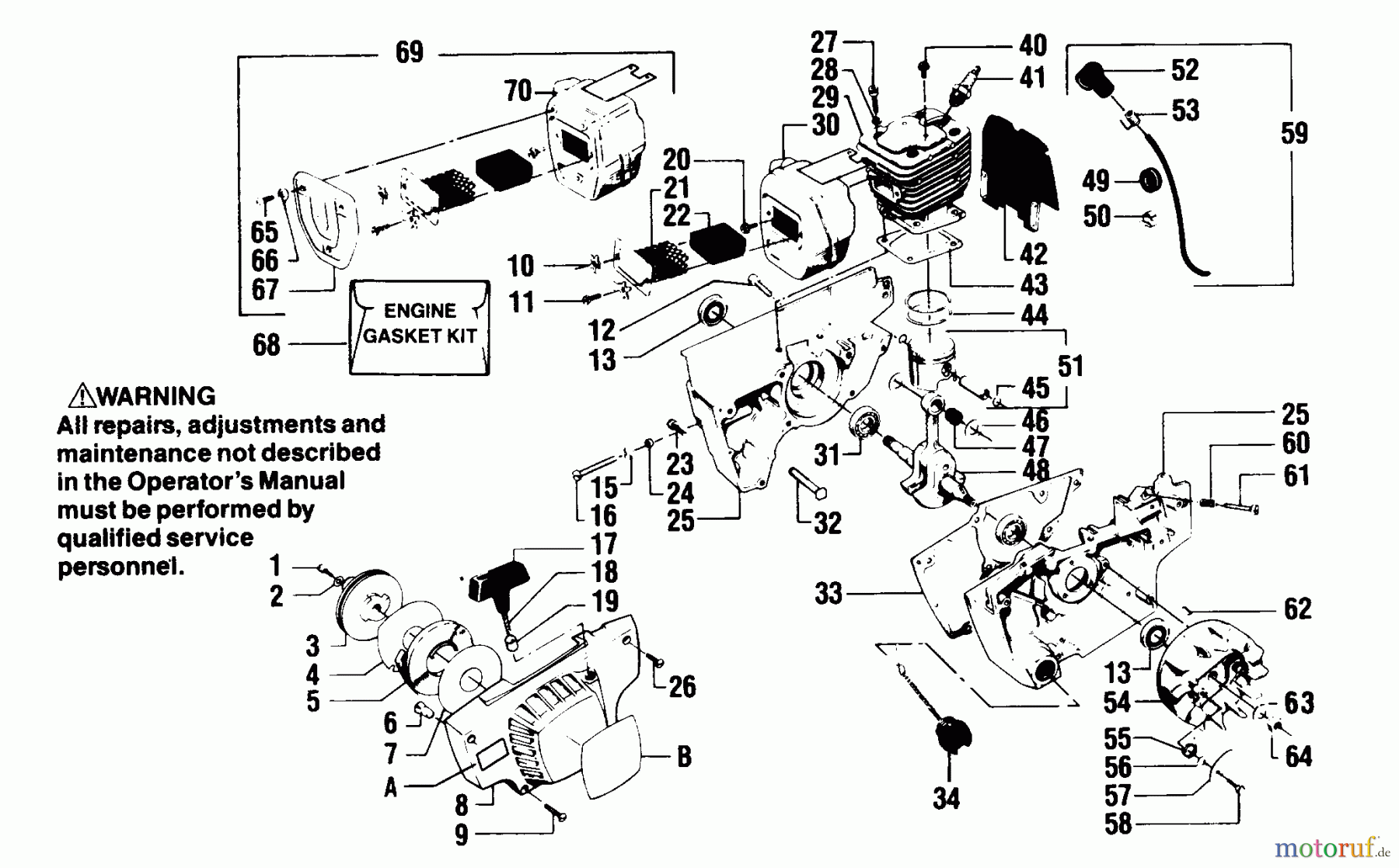  Poulan / Weed Eater Motorsägen 4400 - Poulan Chainsaw POWER UNIT