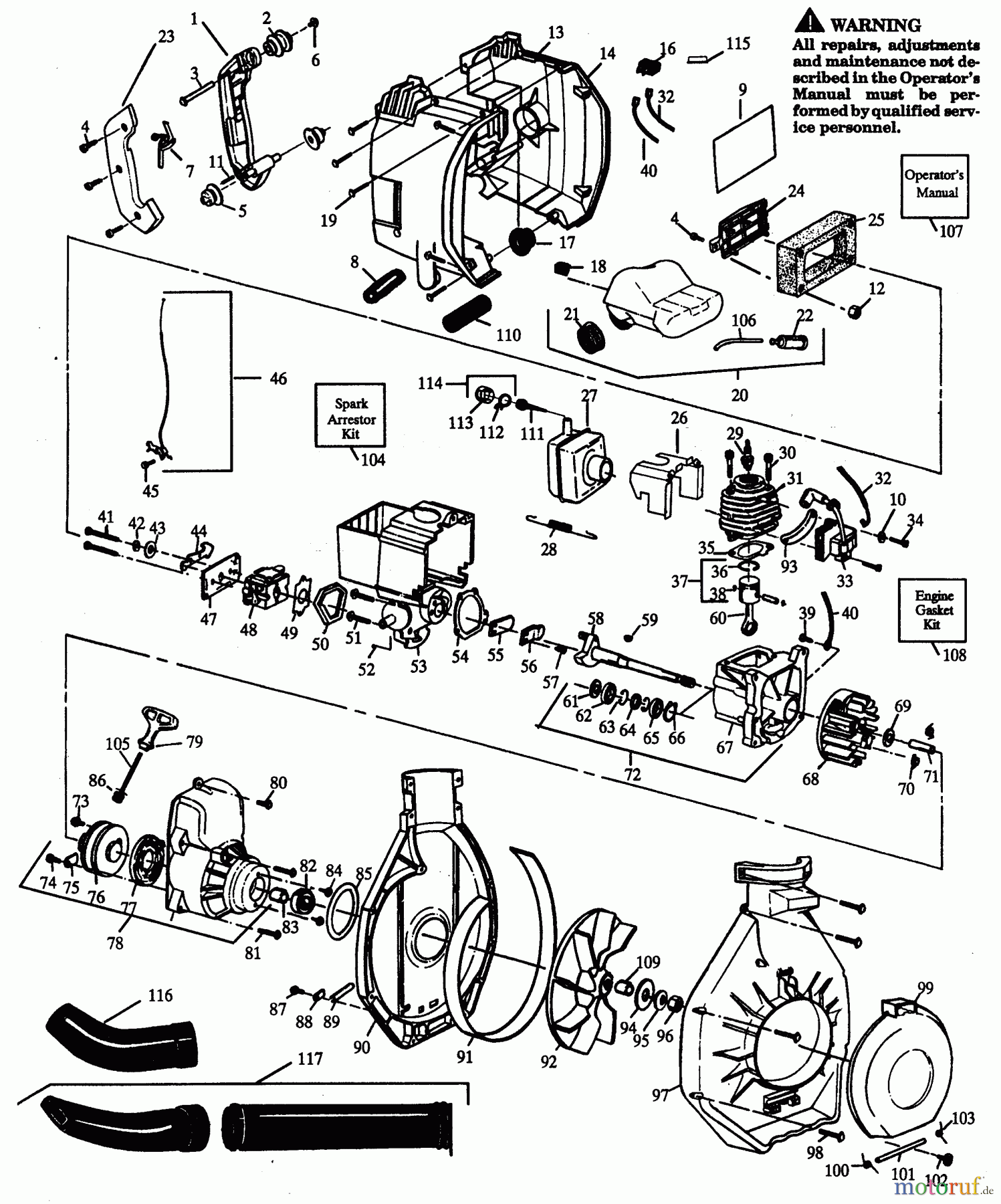 Poulan / Weed Eater Bläser / Sauger / Häcksler / Mulchgeräte GB351 - Paramount Blower BLOWER ASSEMBLY
